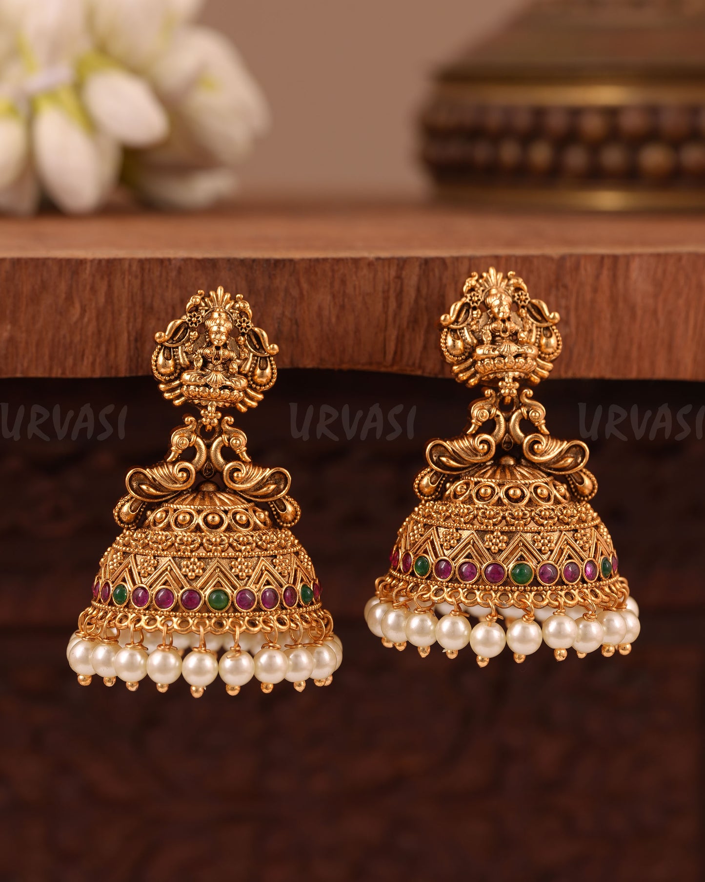 Traditional Peacock Lakshmi Earrings 1019