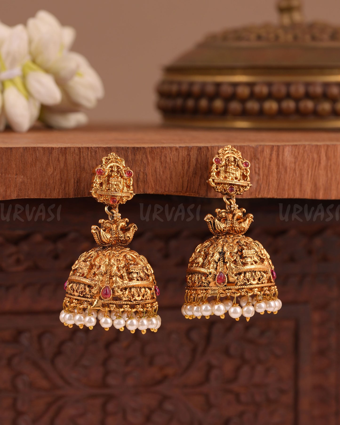 Gold-Toned Traditional Lakshmi Earring ER 1023