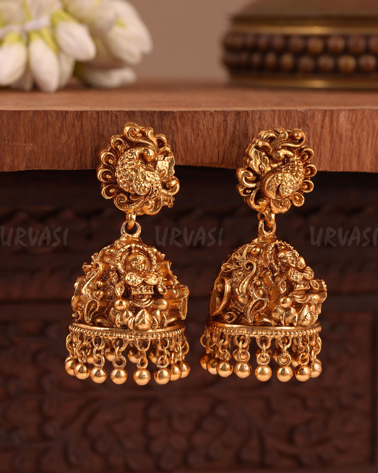 Traditional Peacock Lakshmi Jhumki Earring ER 1010
