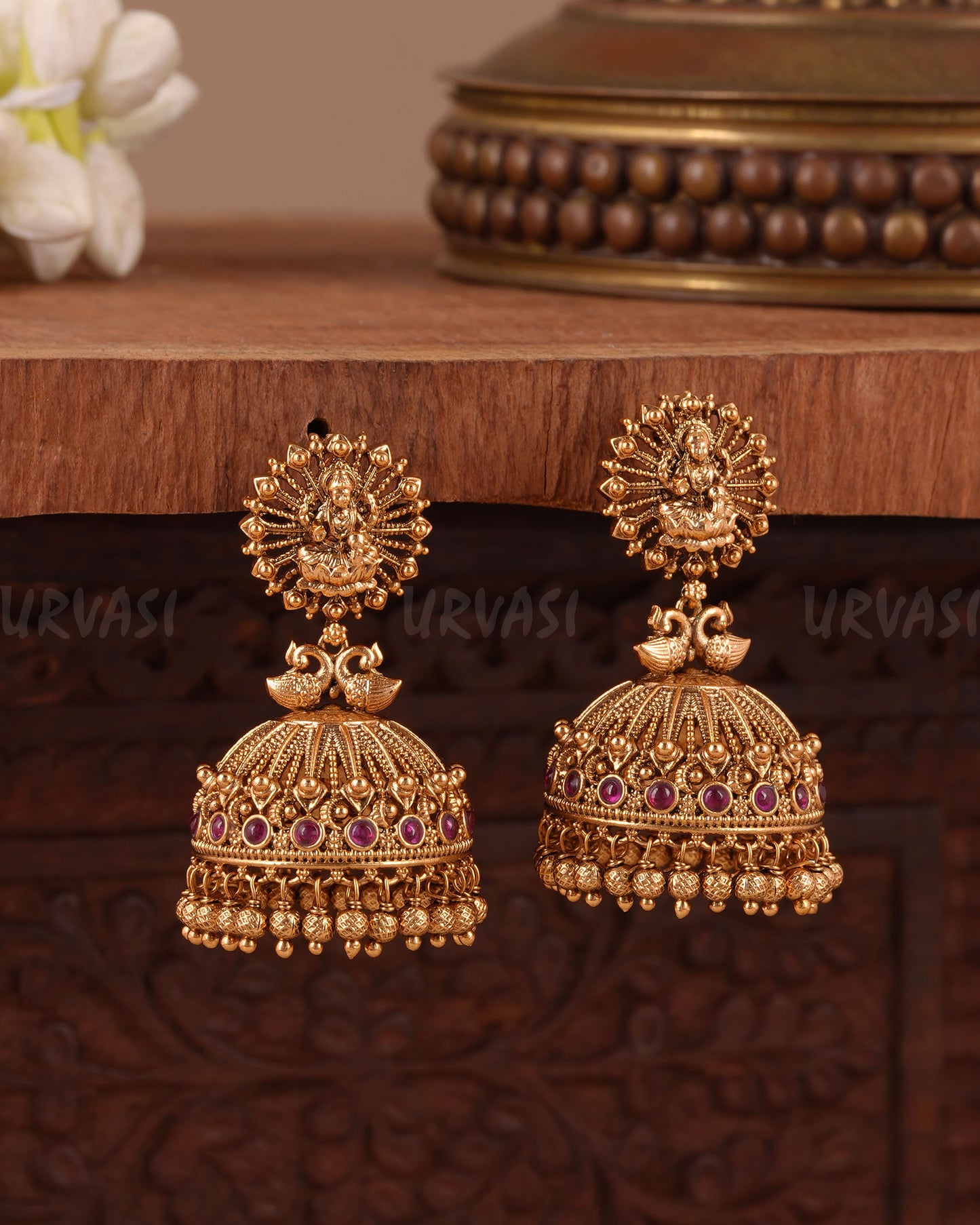 Gold-Toned Lakshmi Peacock Earring ER 1035