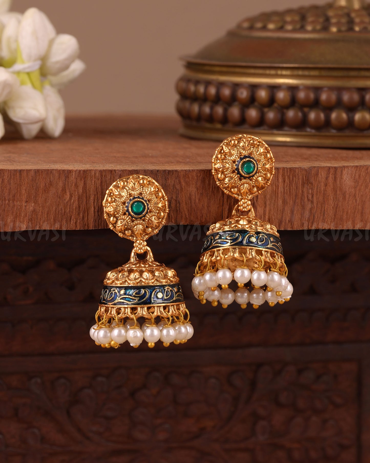 Gold-Toned Traditional Jhumka Earring ER 1058