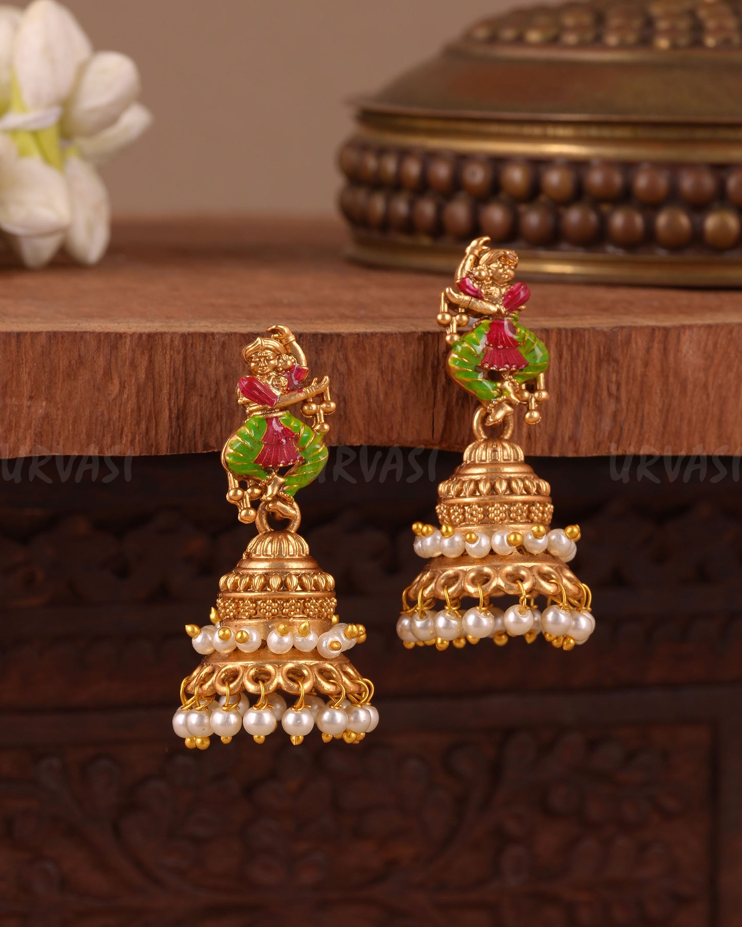 Gold-Toned Traditional Deity Earring ER 1048