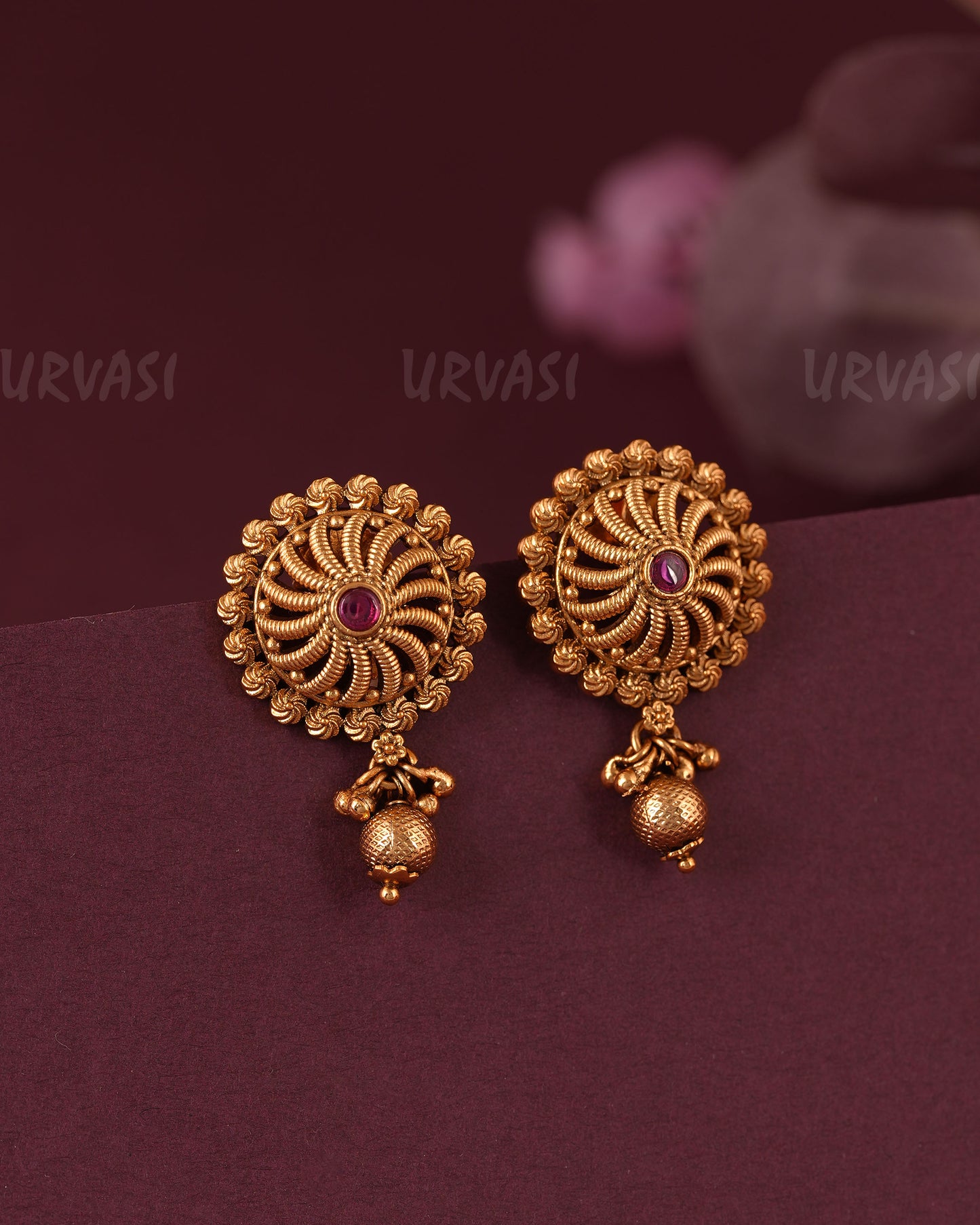Gold-Toned floral Kemp-Stud Earring ER 1140