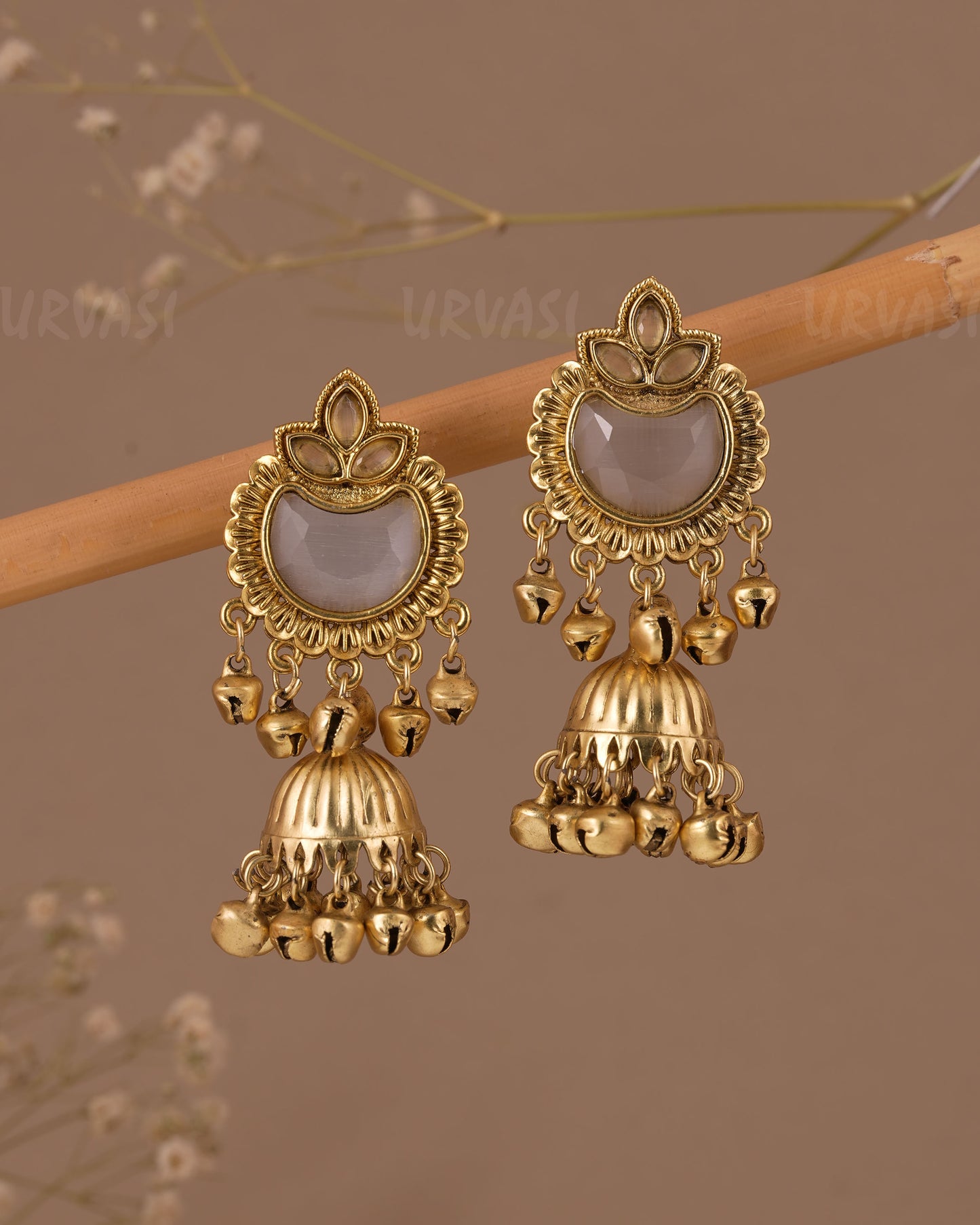 Gold-Toned Kashmiri Ghungroo Jhumka Earring ER 1086
