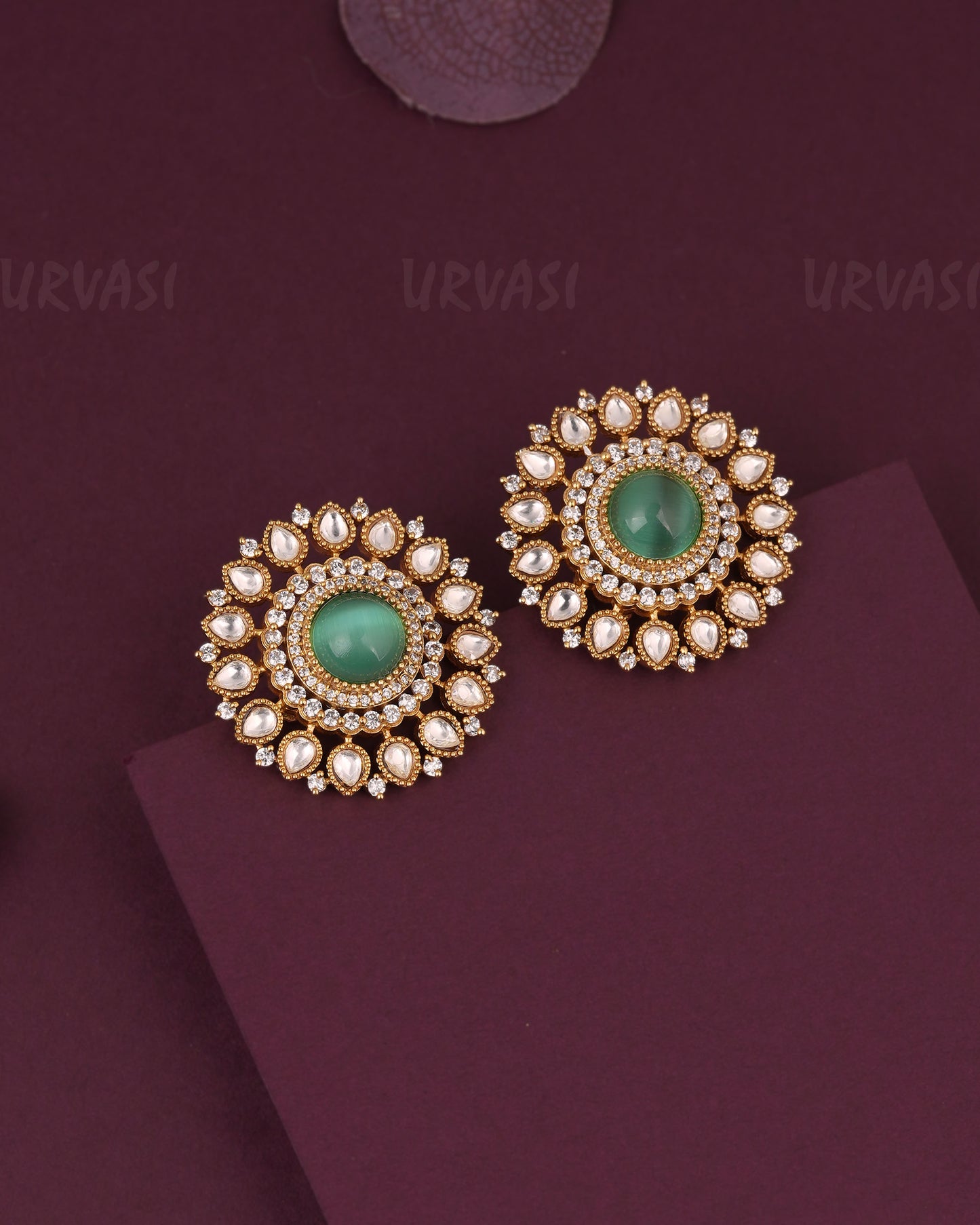 Gold-Toned Floral Stud Earring ER 1224