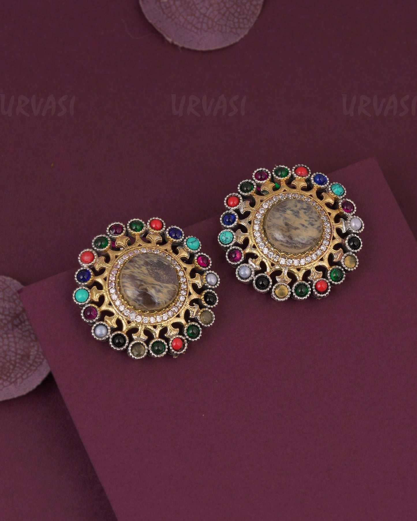 Floral-Fresh Water Designed Stud Earring ER 1160
