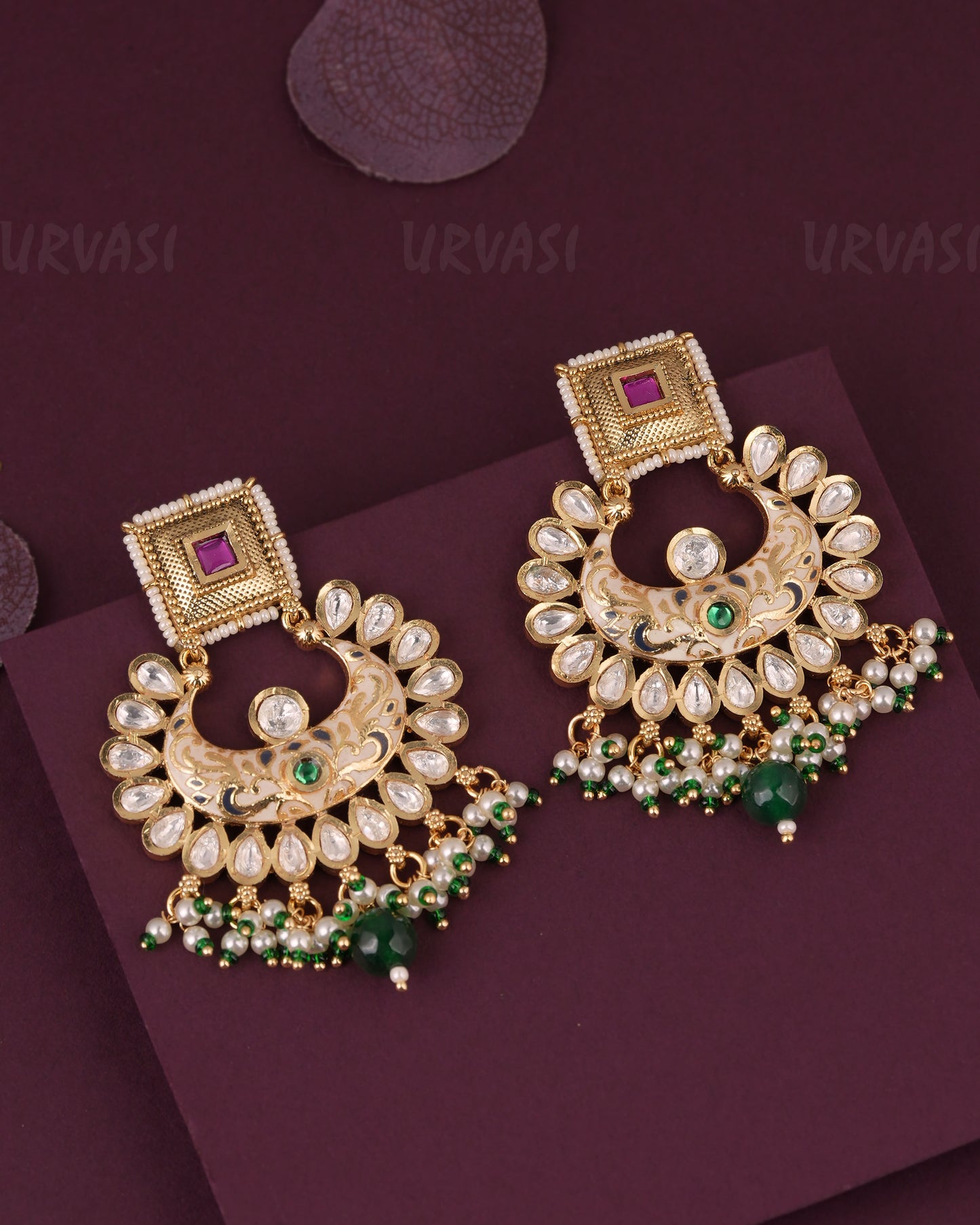 Gold-Toned Square Chandbali Earring ER 1166