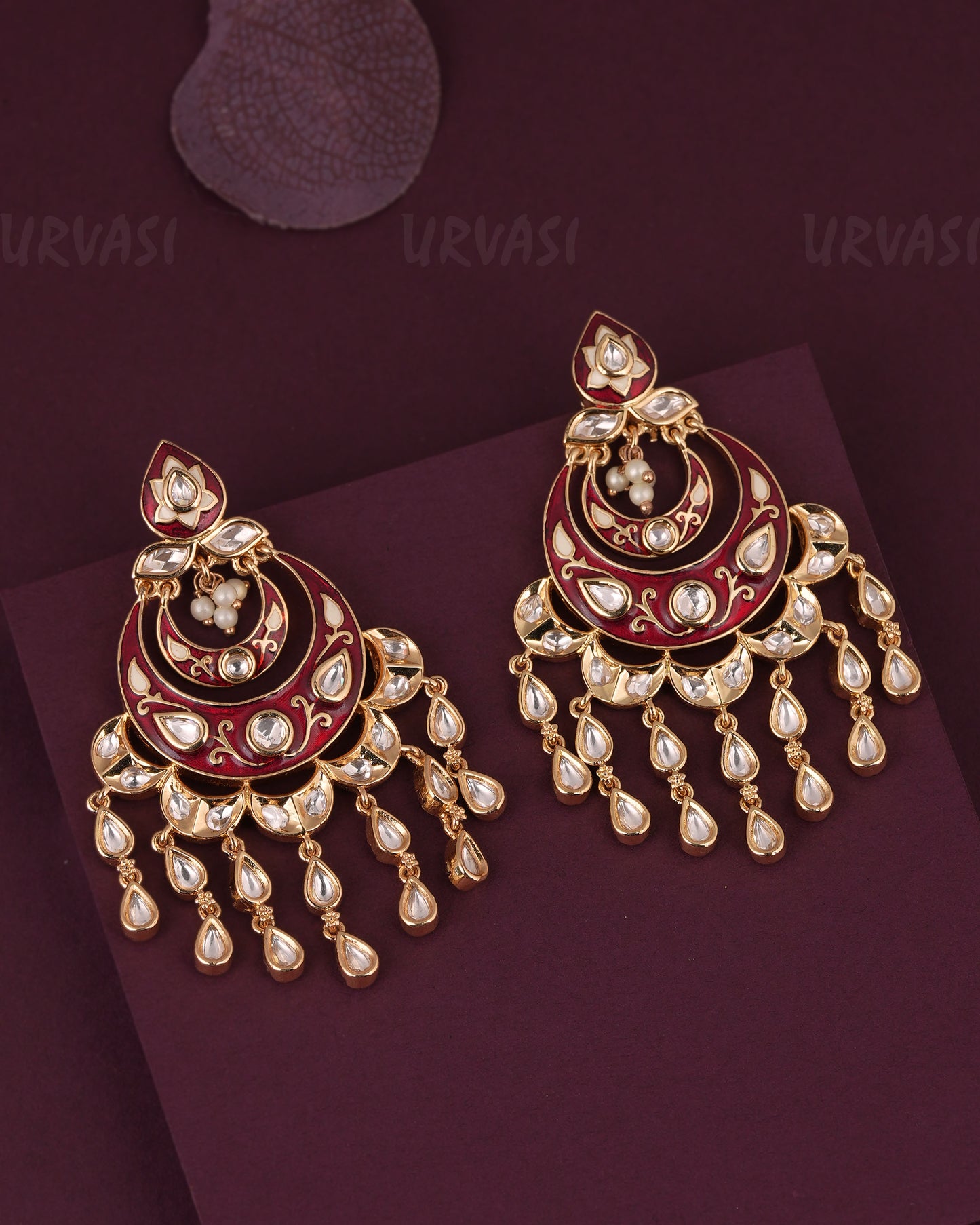 Premium Kundan GemStone Chandbali drop Earring ER 1172
