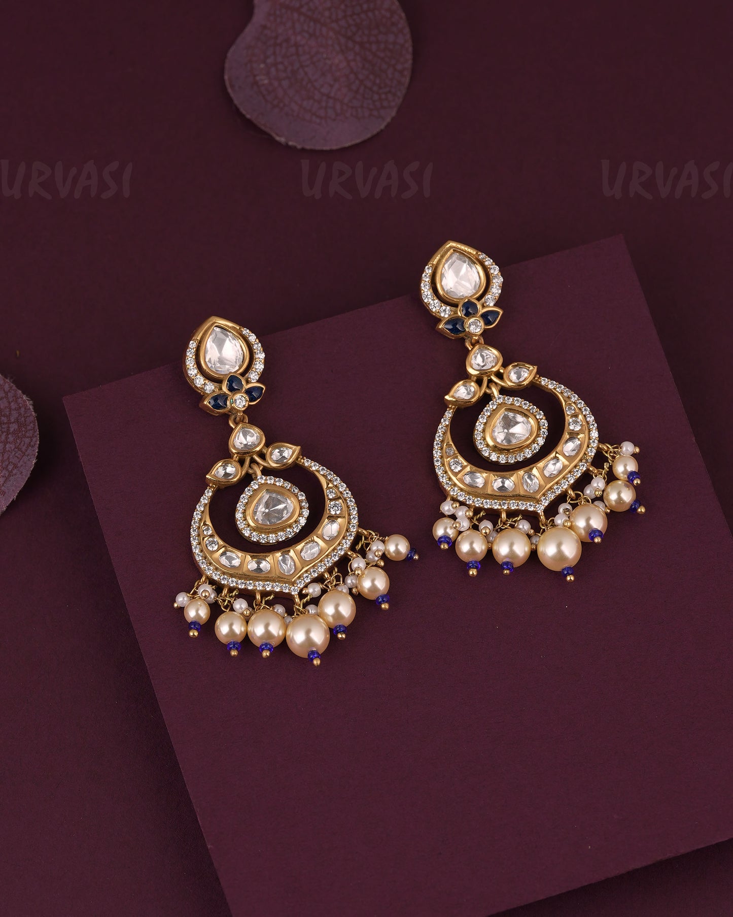 Gold-Toned Chandbali Pearl Drop Earring ER 1170