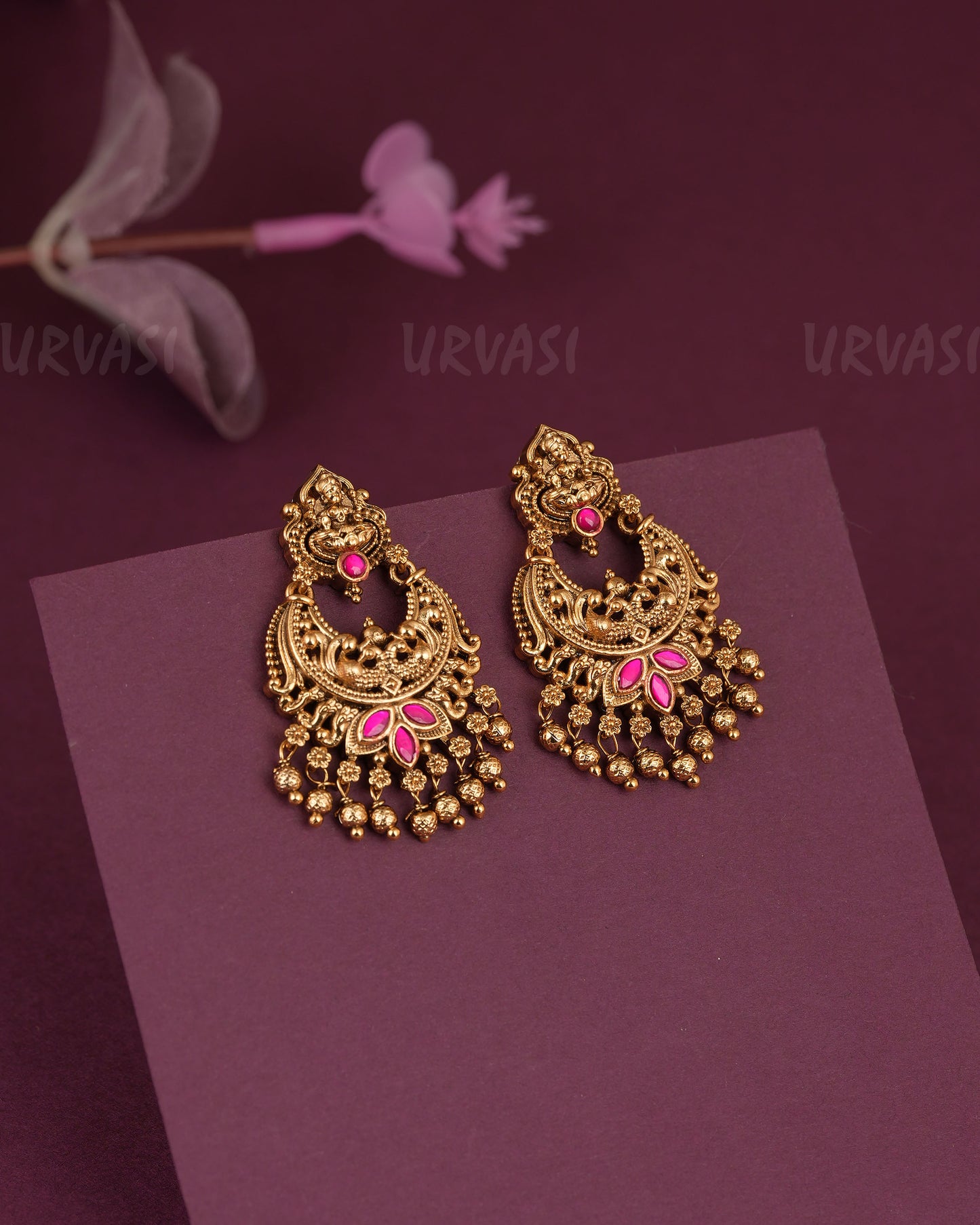 Gold-Toned Lakshmi Chandbali Earring ER 1215