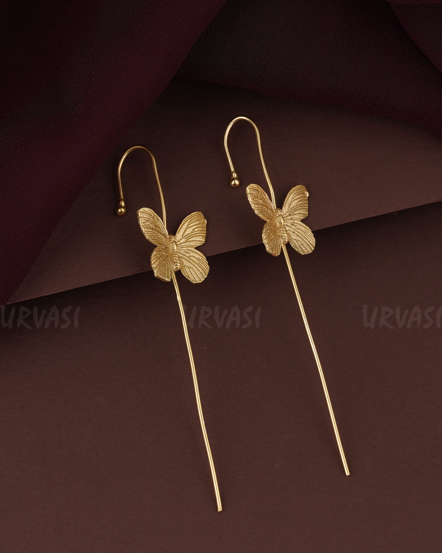 Gold-Toned Butterfly Designed Earcuff Earrings ER 1189