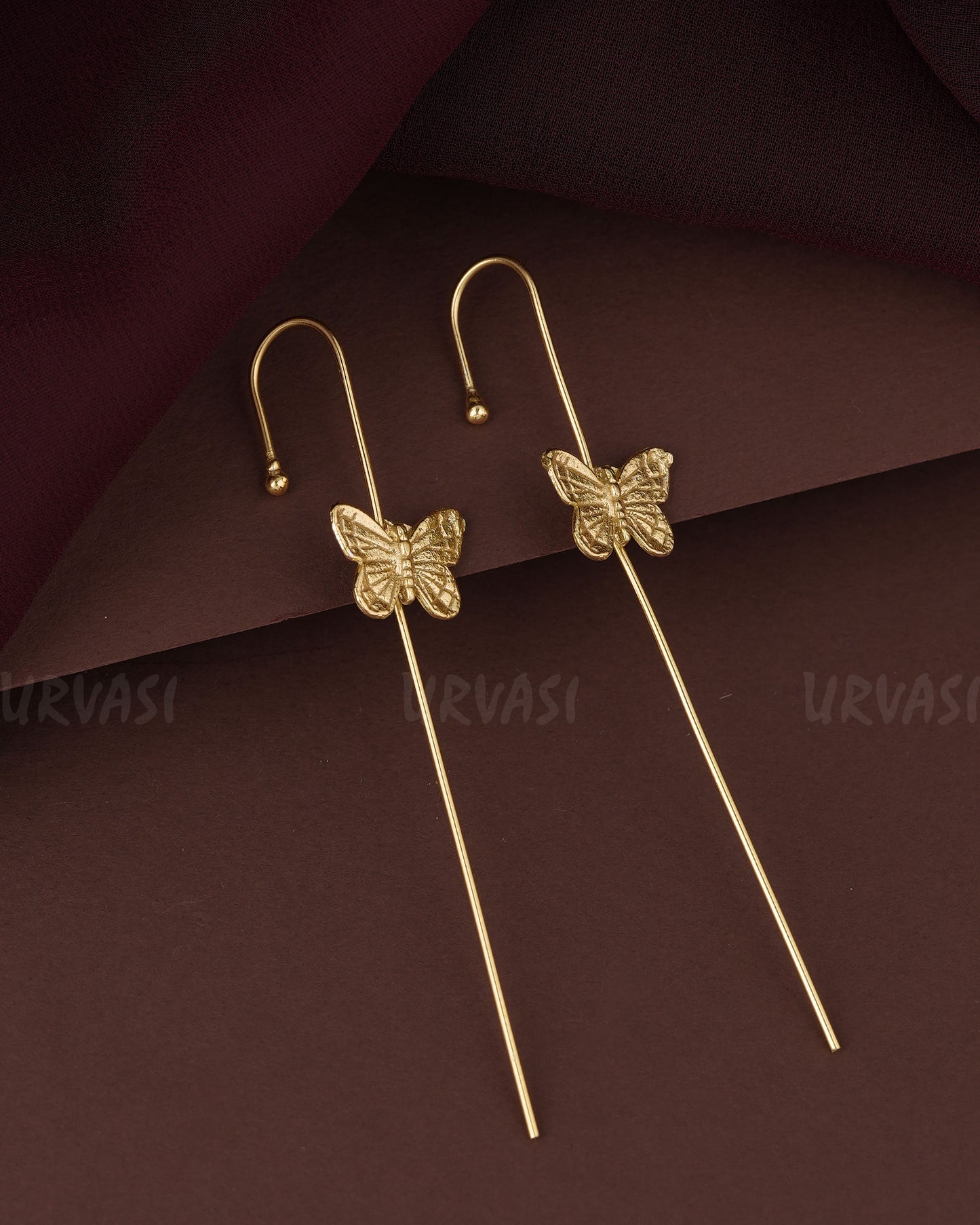 Gold-Toned Butterfly Designed Earcuff Earring ER 1190