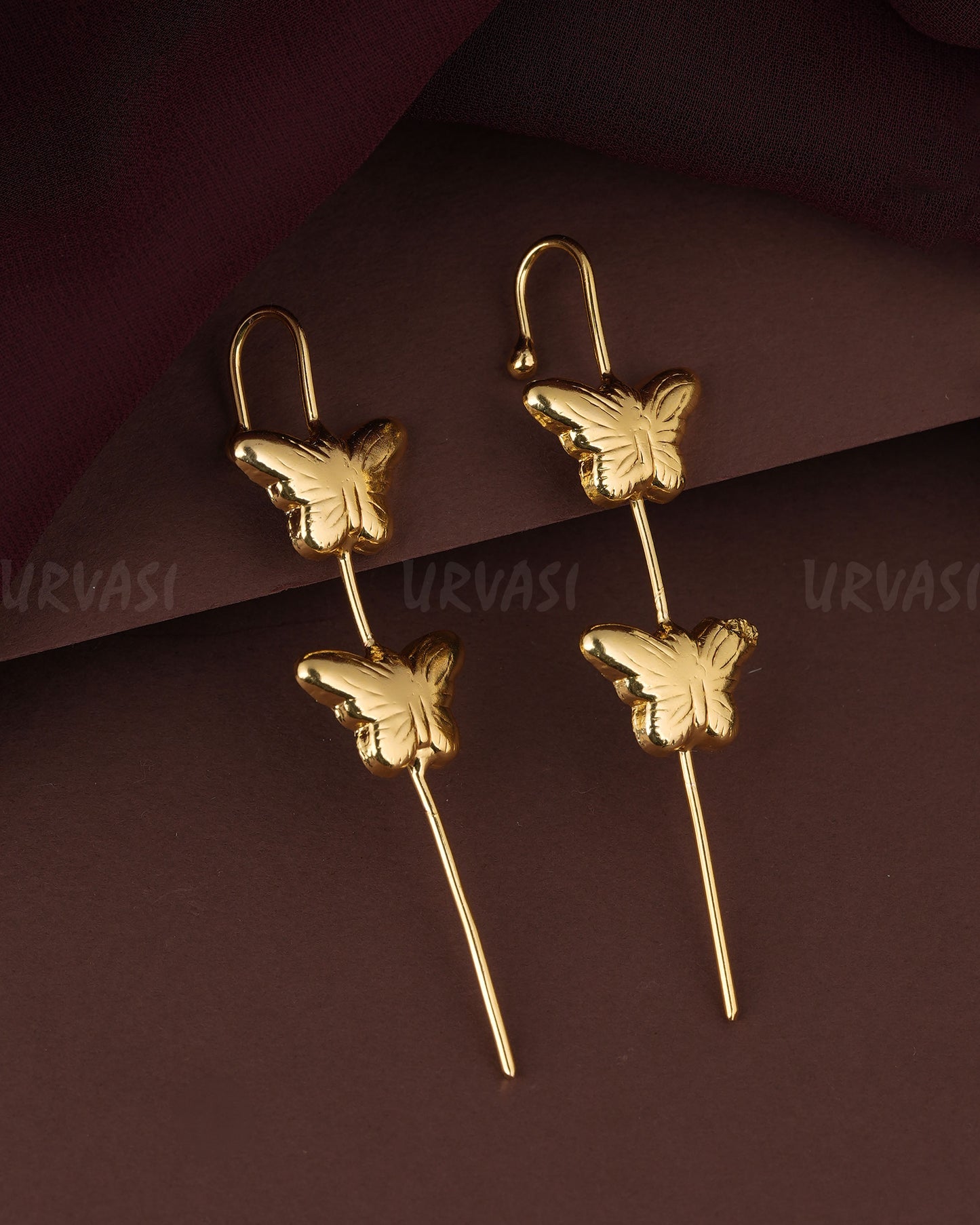 Gold-Toned Butterfly Designed Ear-cuff Earrings ER 1191