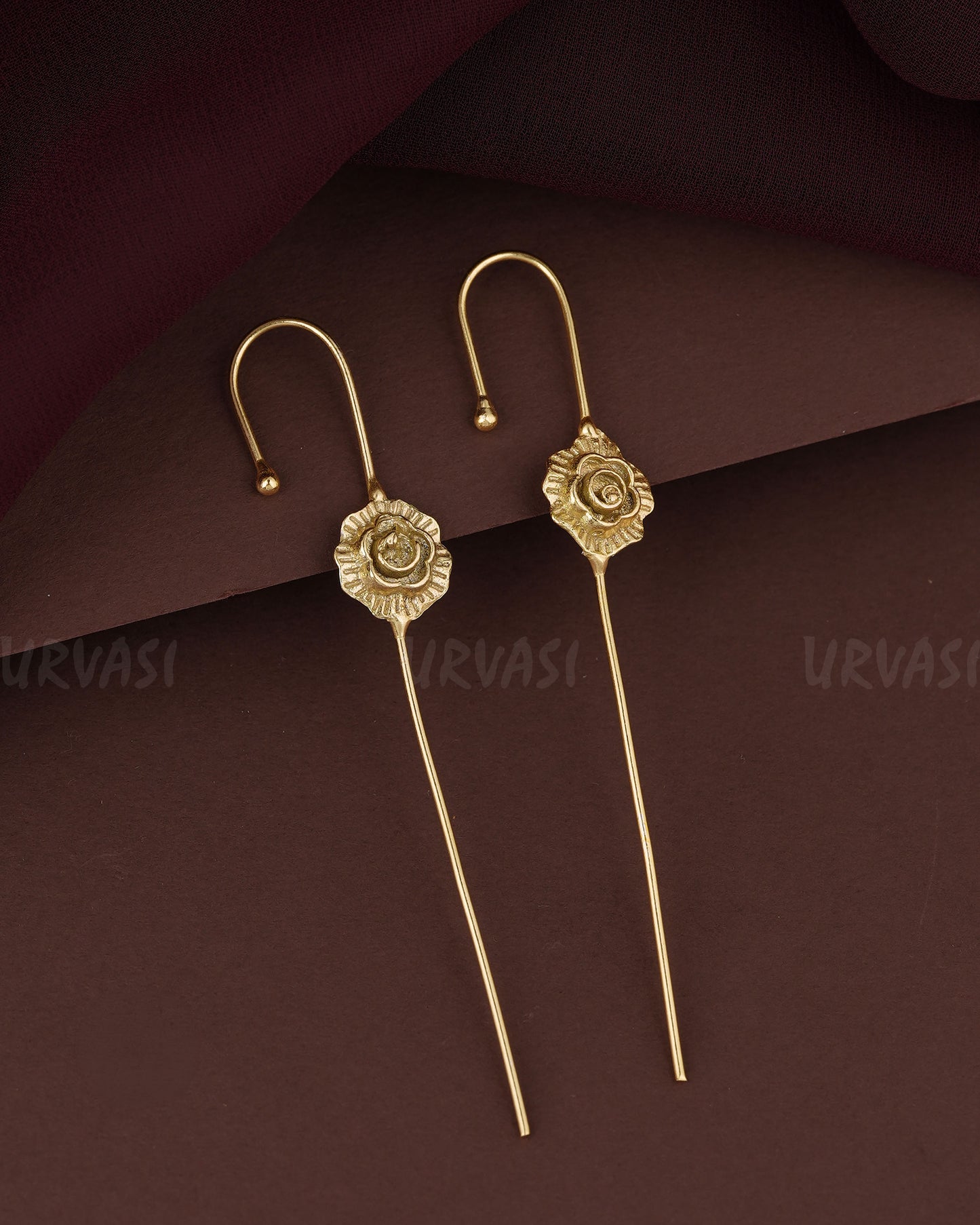 Gold-Toned Floral Ear-Cuff Earring ER 1206