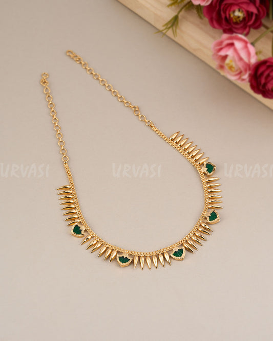 Traditional Palakka+Mullamottu Necklace 677