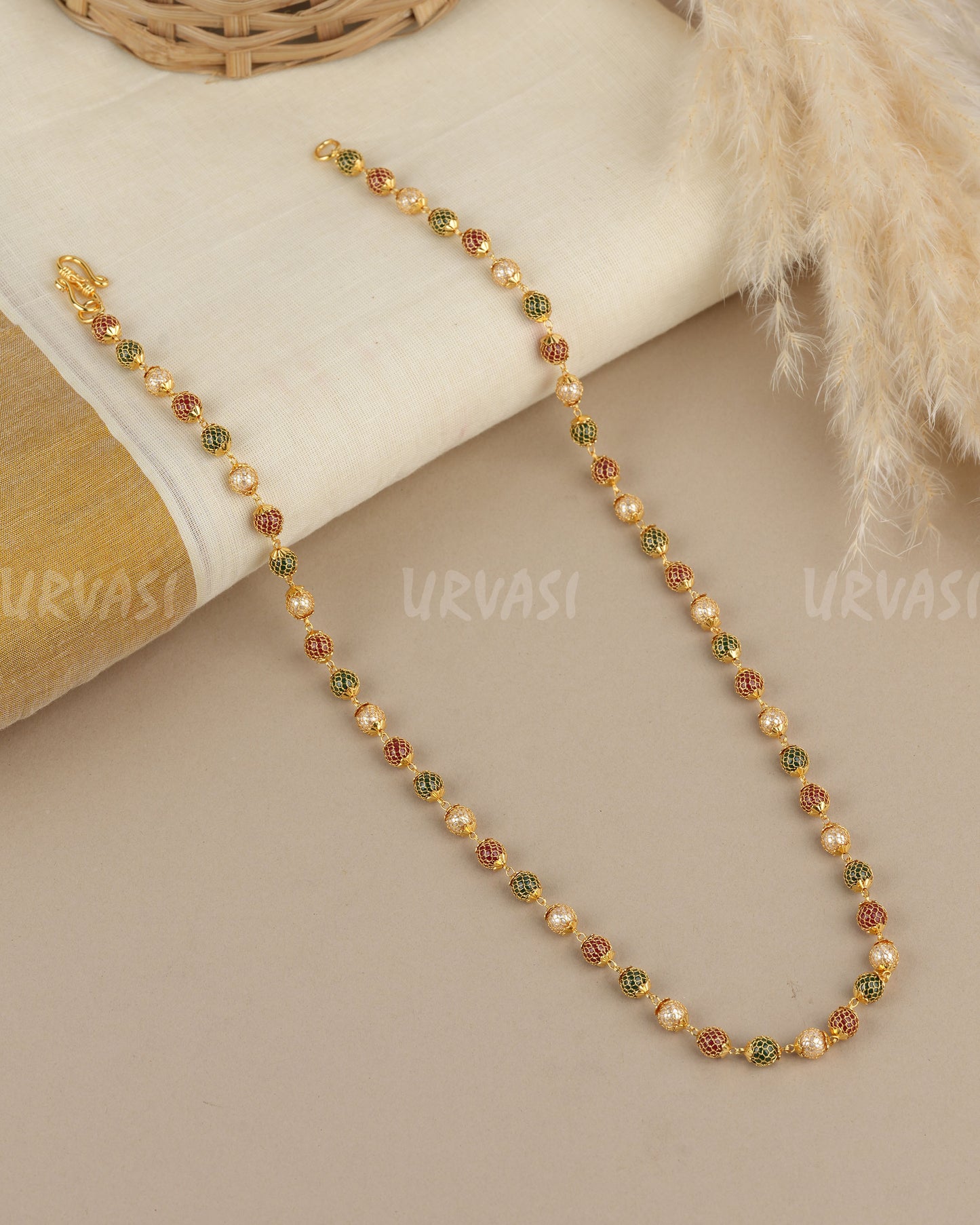 Gold-Toned Beaded -Chain Mala MA 187
