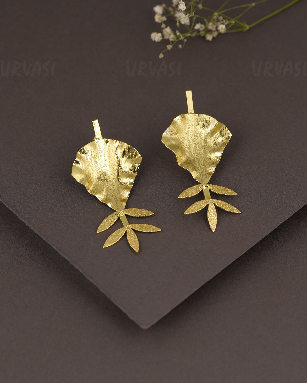 Gold-Polish Statement Earrings ER 1311