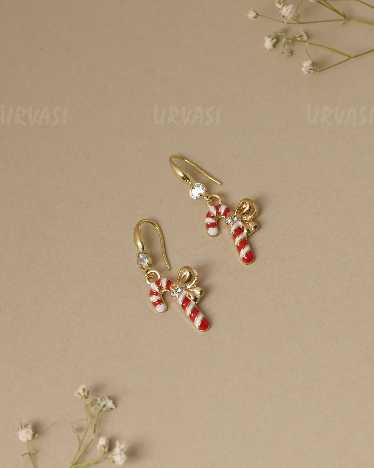 Christmas Candy Cane Dangle Earrings ER 1327