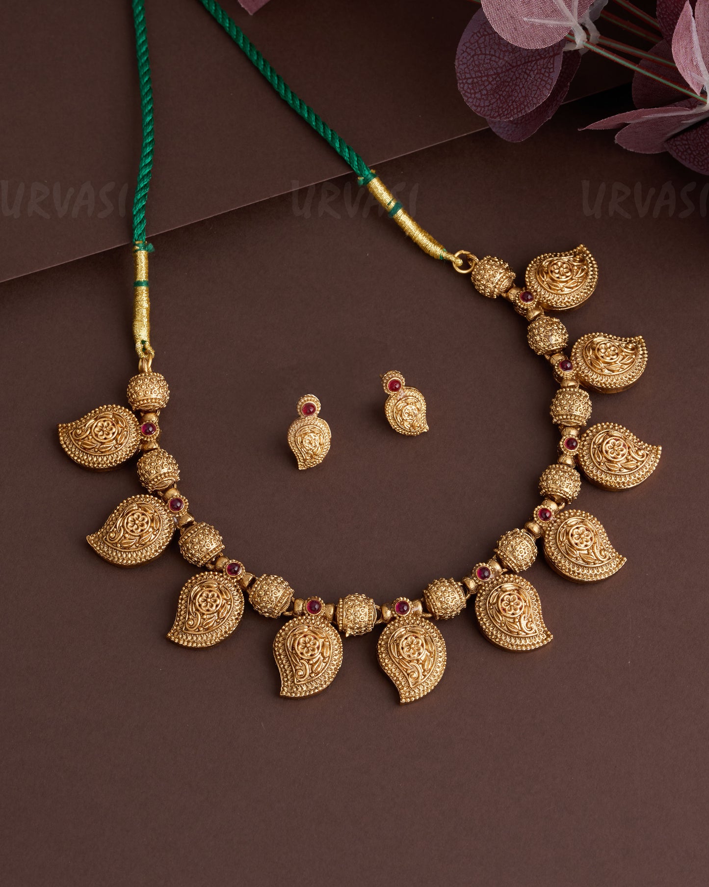Gold-Polish Designer Mango Necklace 875
