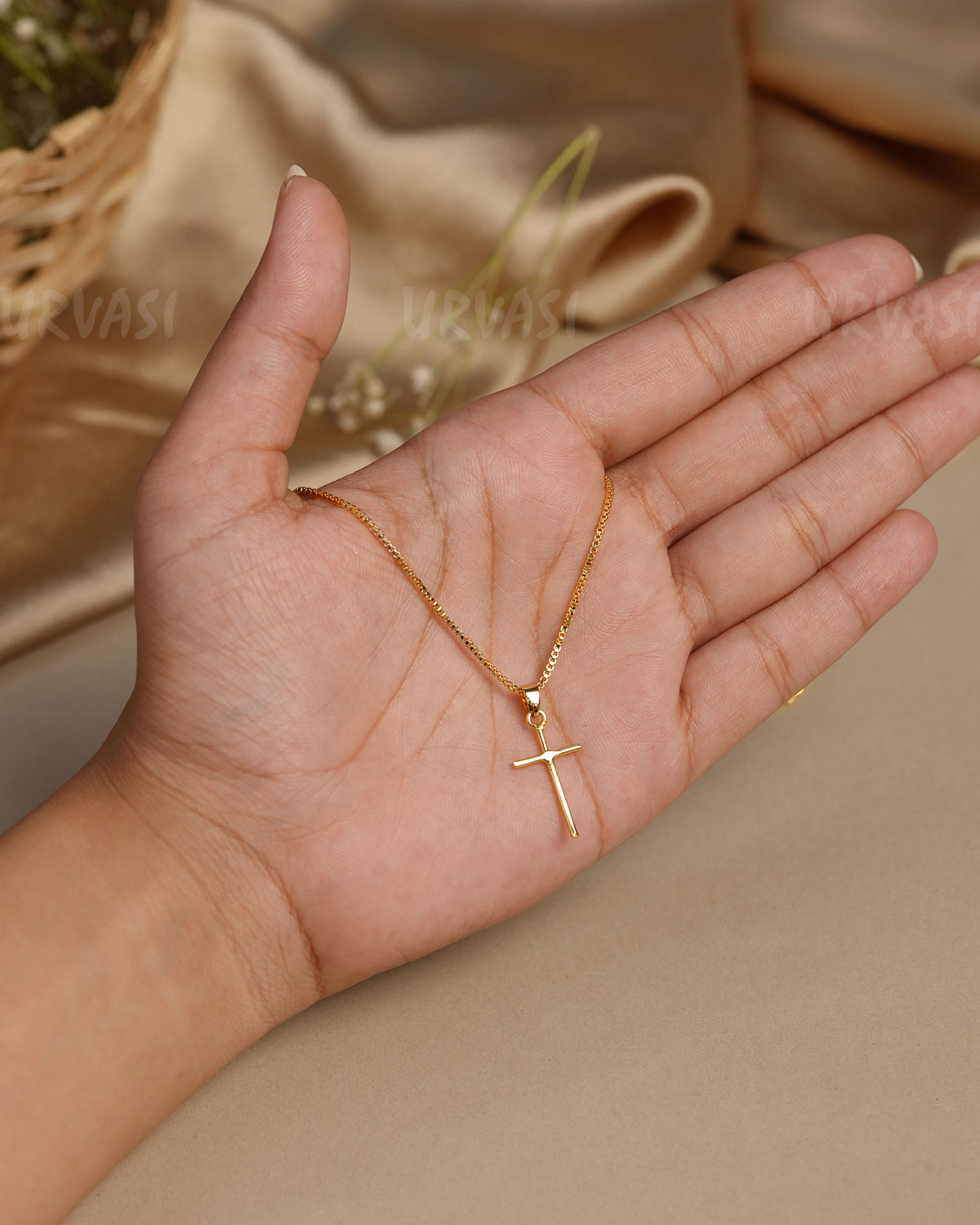 Gold-Plated Cross Pendant PT 25
