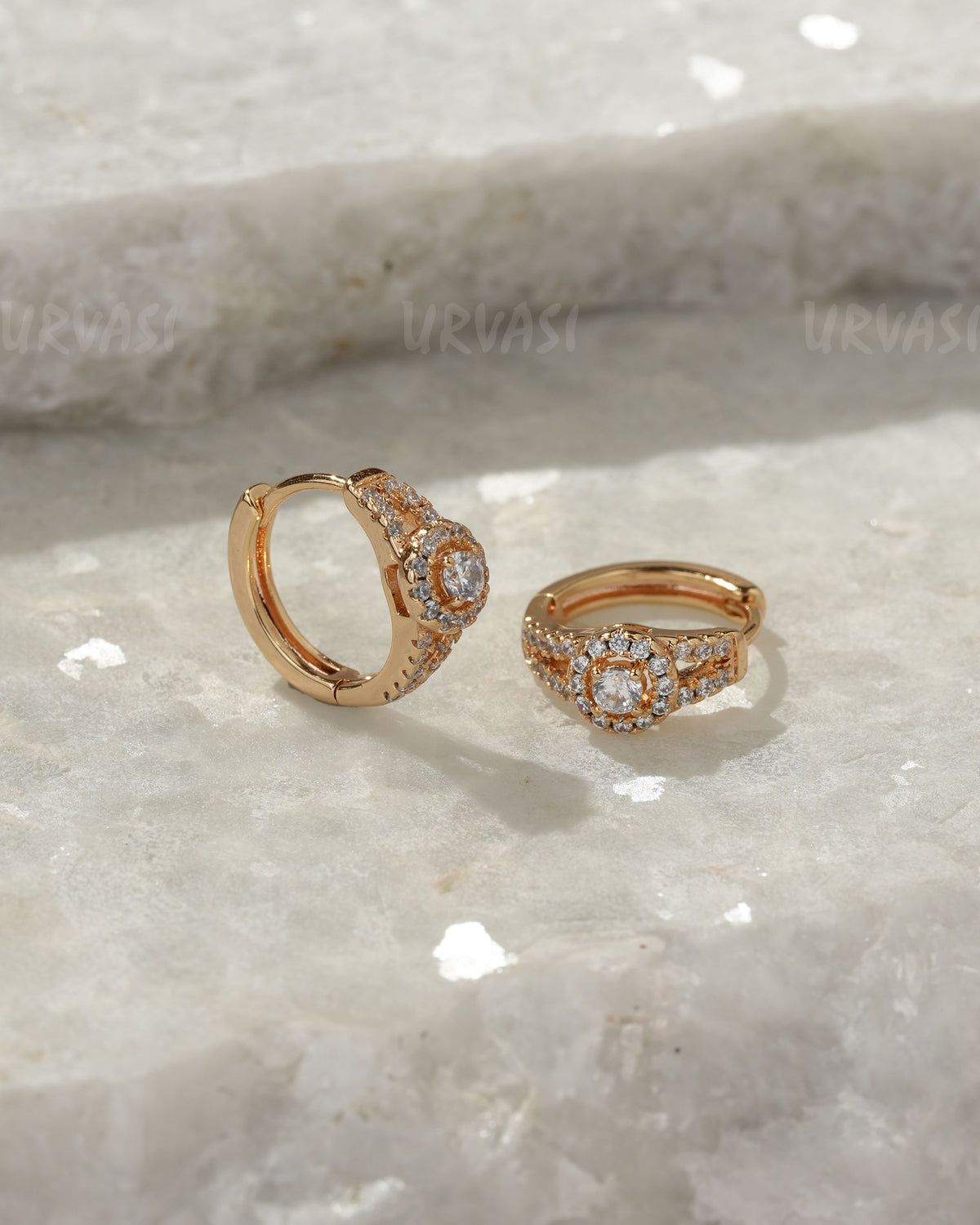 18K-Gold Polish Sterling Moissanite AD Hoop Earring (AD) ER 1368