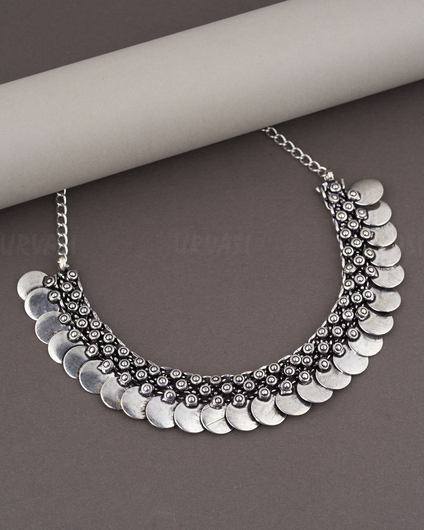 Silver Oxidised Necklace 986