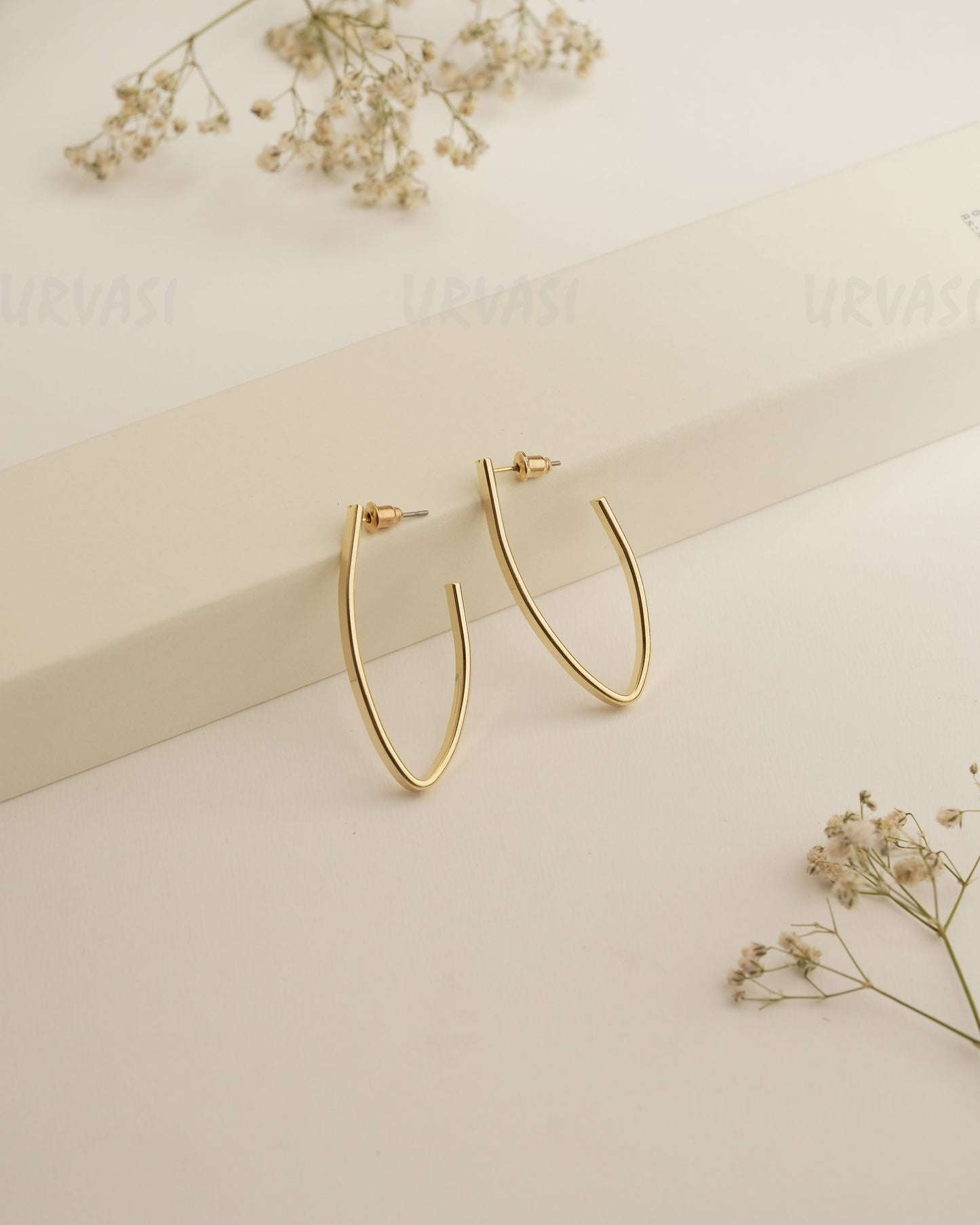 Gold Polish Hoop And Drop Imported Earrings ER 428