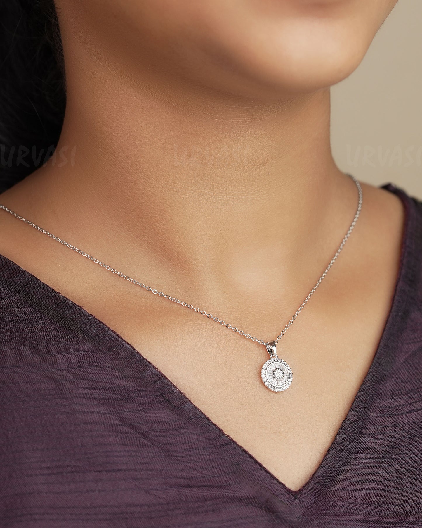 Rhodium Polish AD Simple Chain SH 91