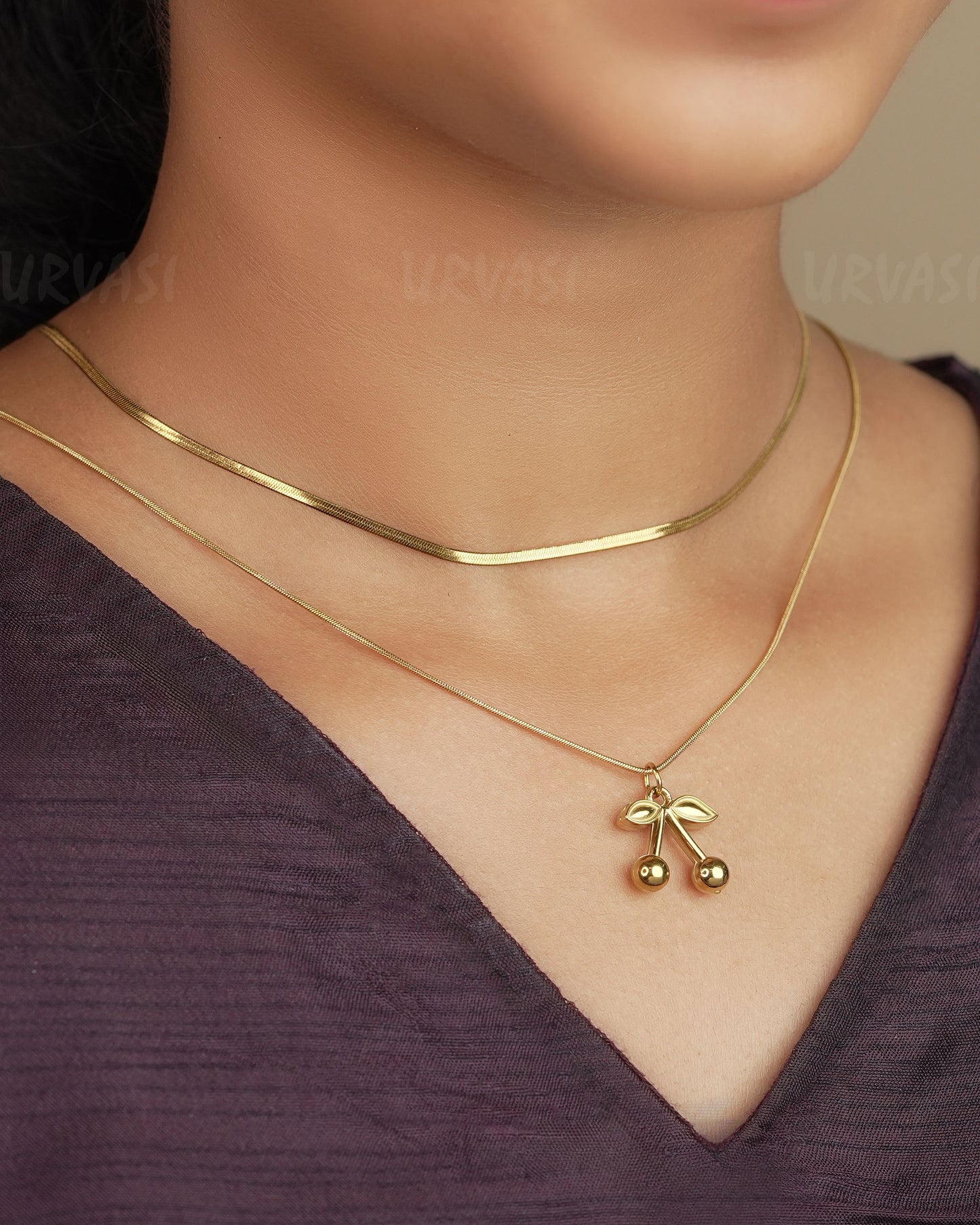 Gold-Polish Double Layer Simple Chain SC 65