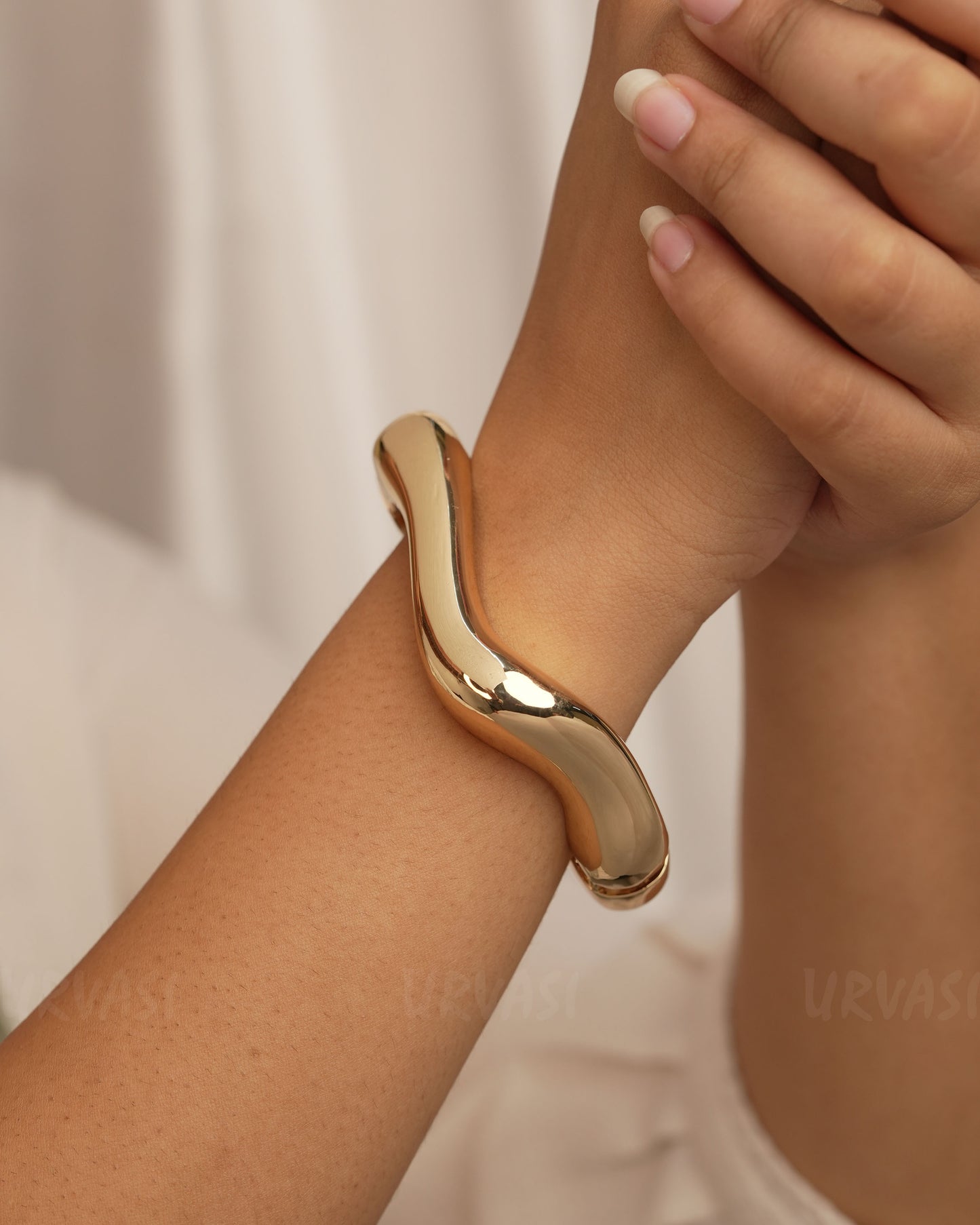 Gold-Polish Statement Cuff Bangles BA 319