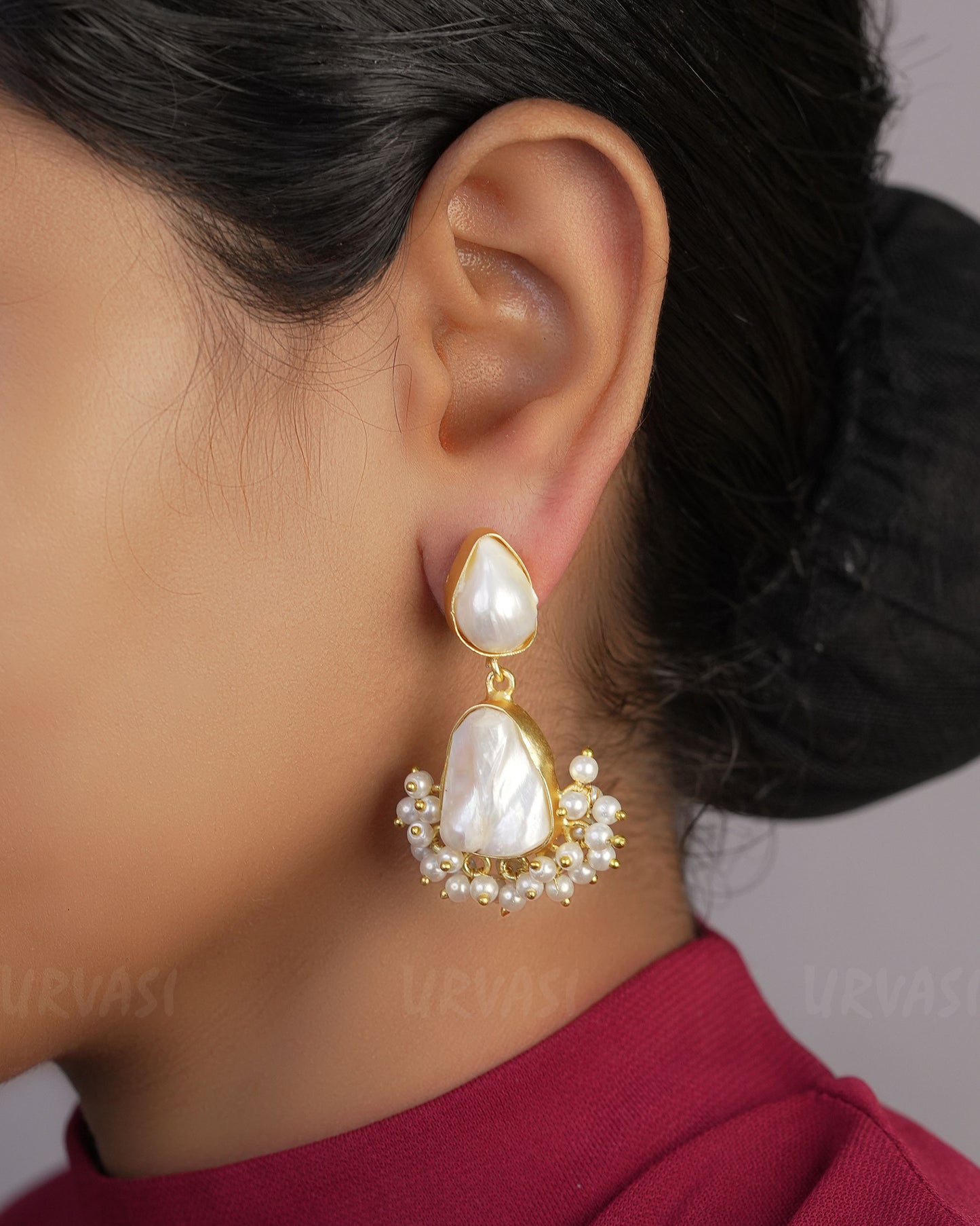 Baroque Pearl Fresh Water Designer Earrings ER 468