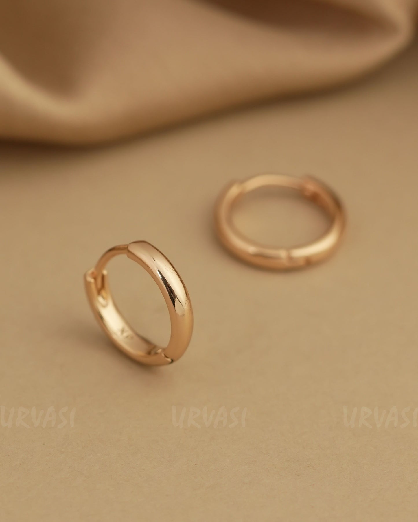 Gold-Polish Simple Hoop Earrings ER 806