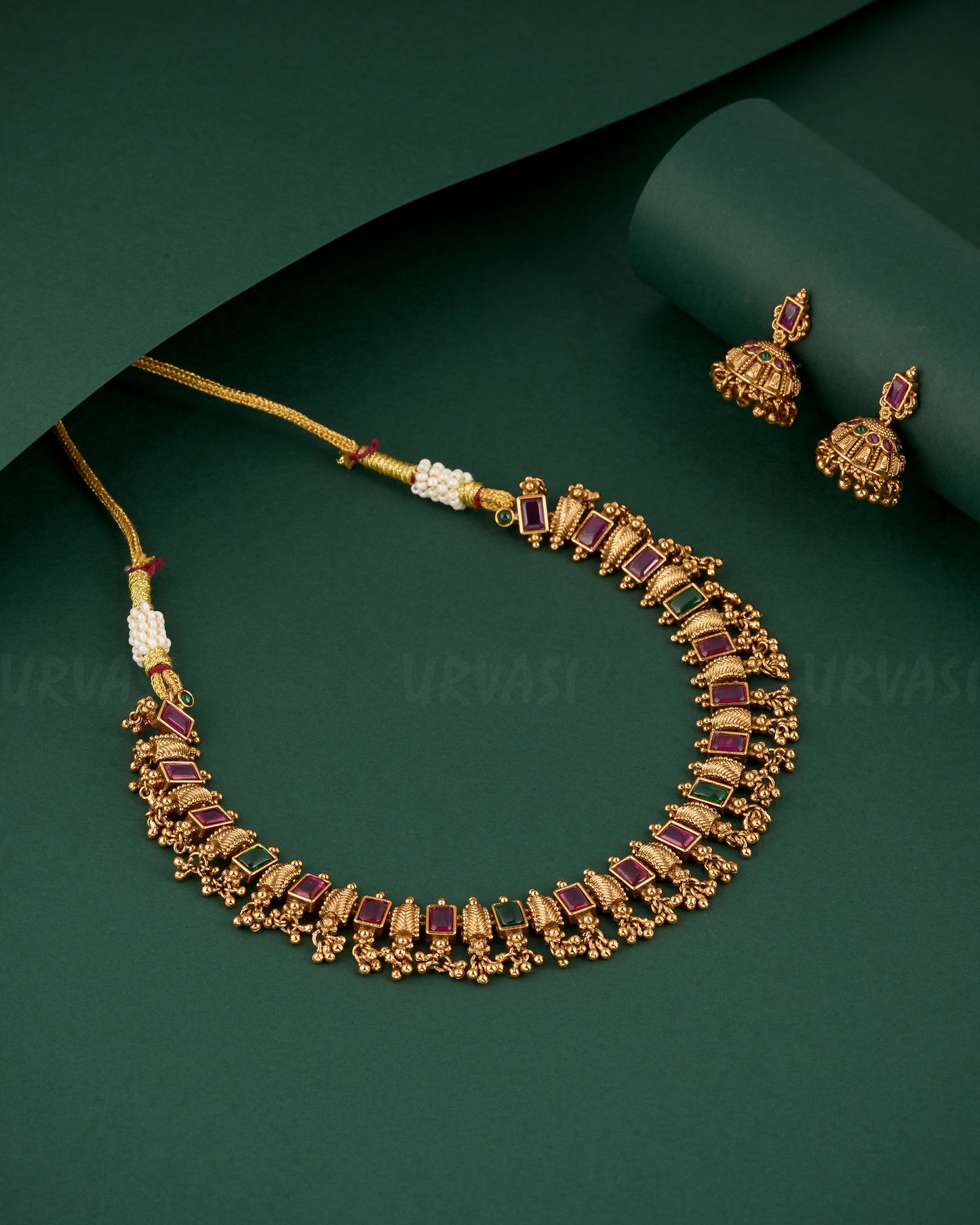 Premium Gold Polish Floral Simple Choker Necklace 1288