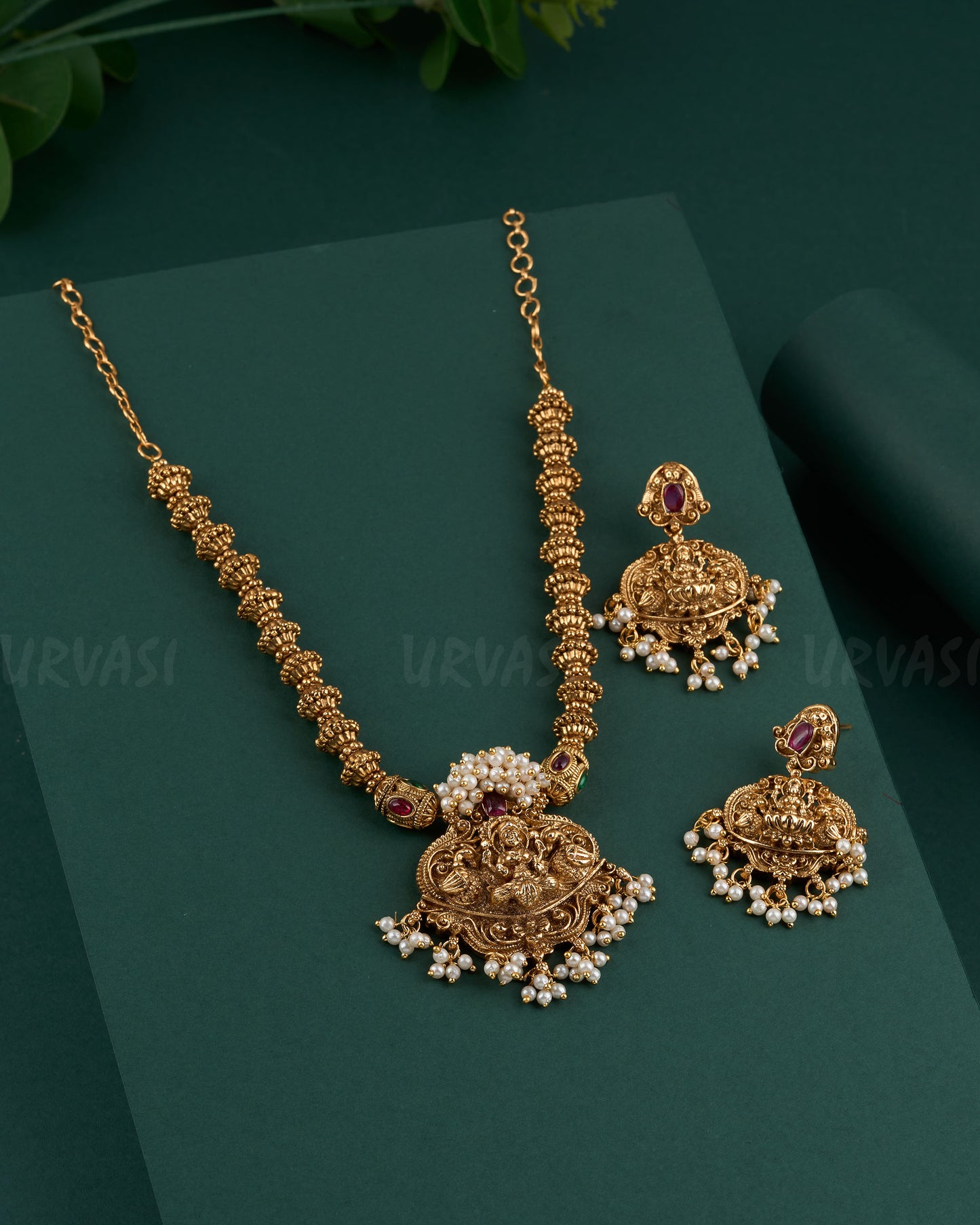 Gold-Toned Lakshmi Pearl Short Necklace 1349