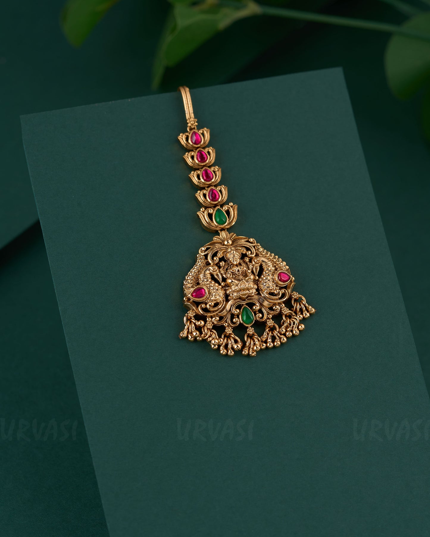 Gold-Toned Lakshmi Floral Lotus Chutty CH 107