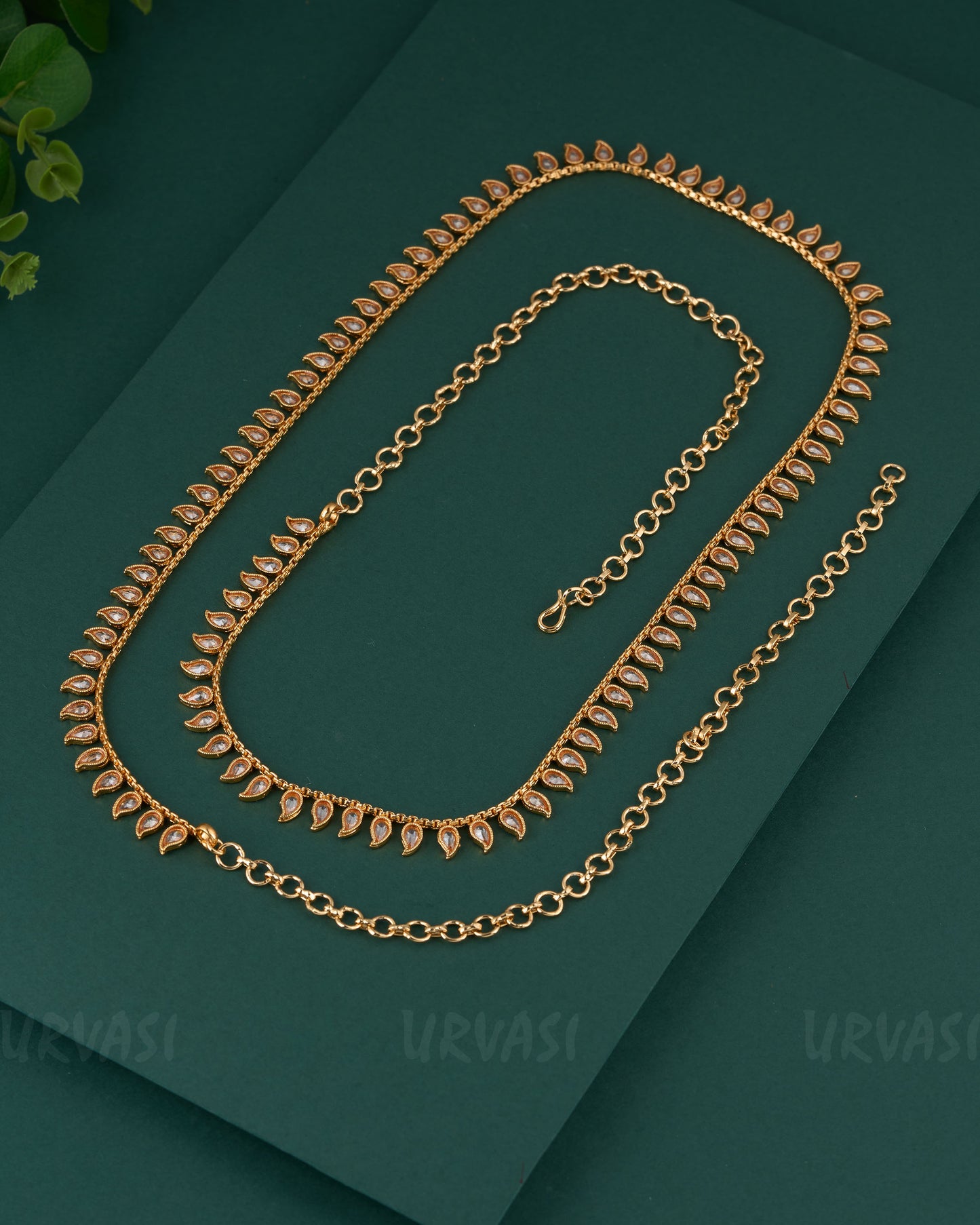 Gold-Toned Mango Designed Hip Chain HC 78