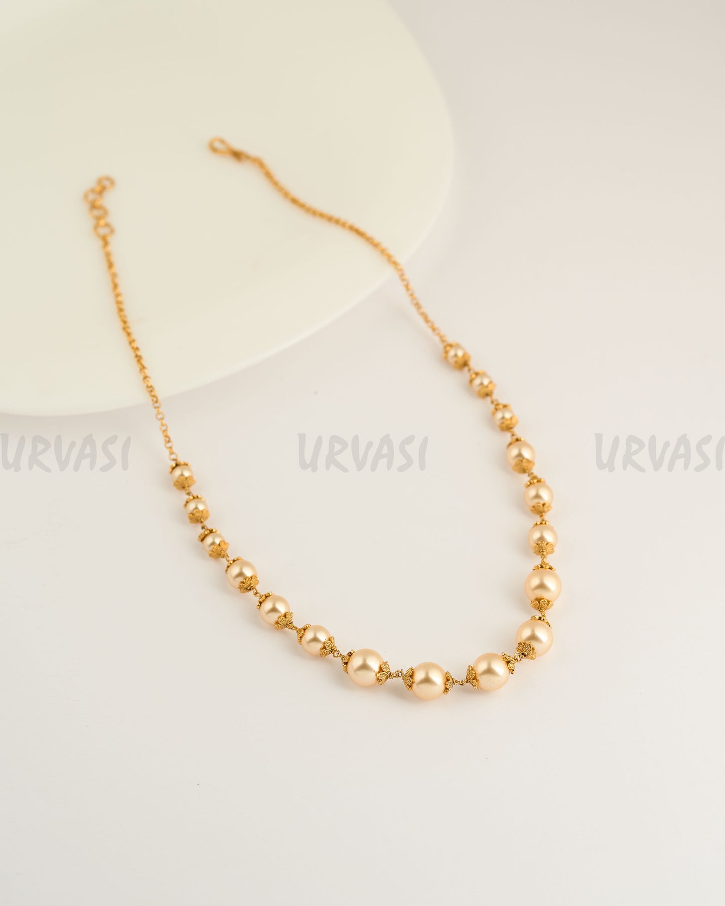 Gold-Toned Faux Pearl Mala Ma 078