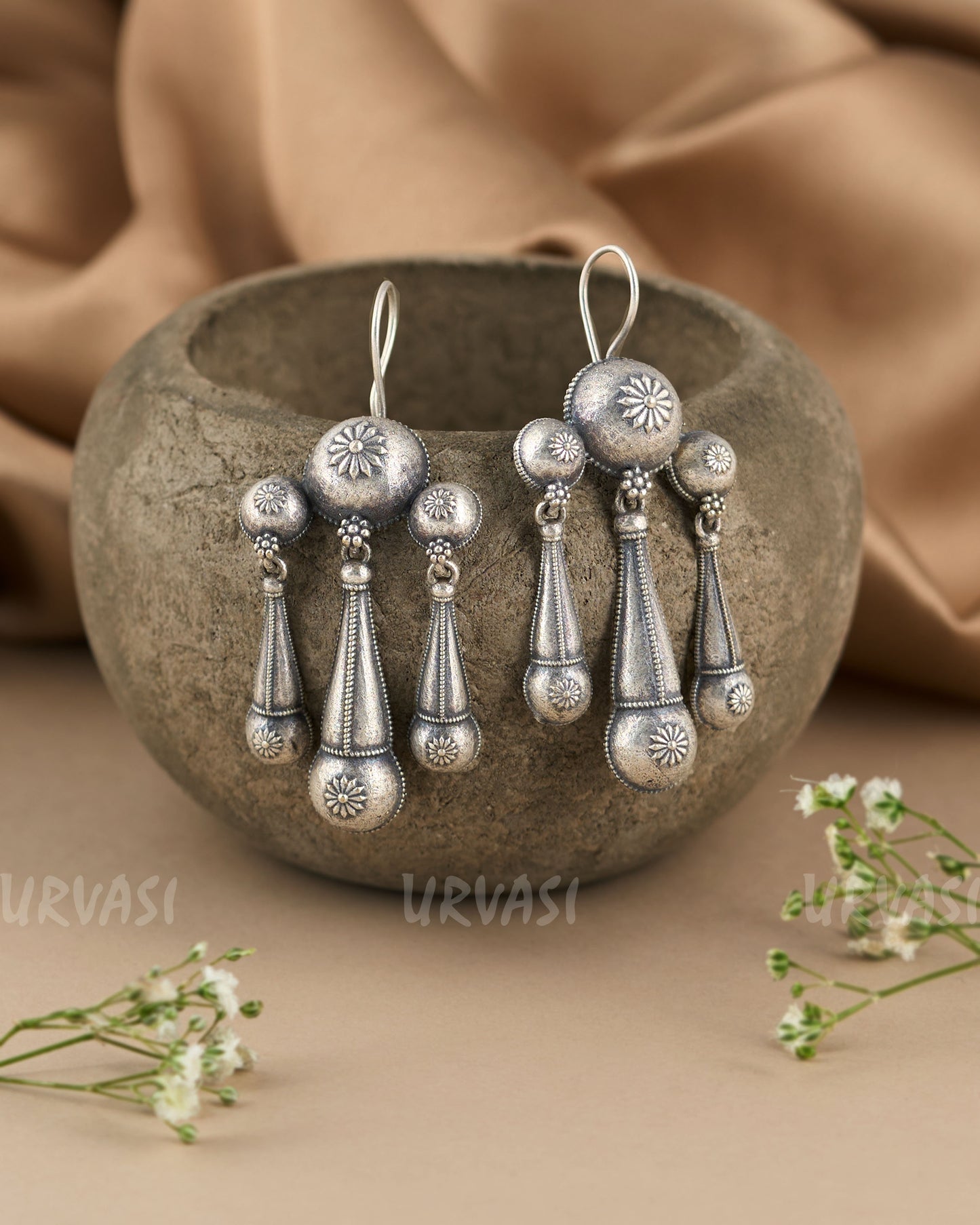 Oxidised Silver Ethnic Exotic hanging Earrings ER 220