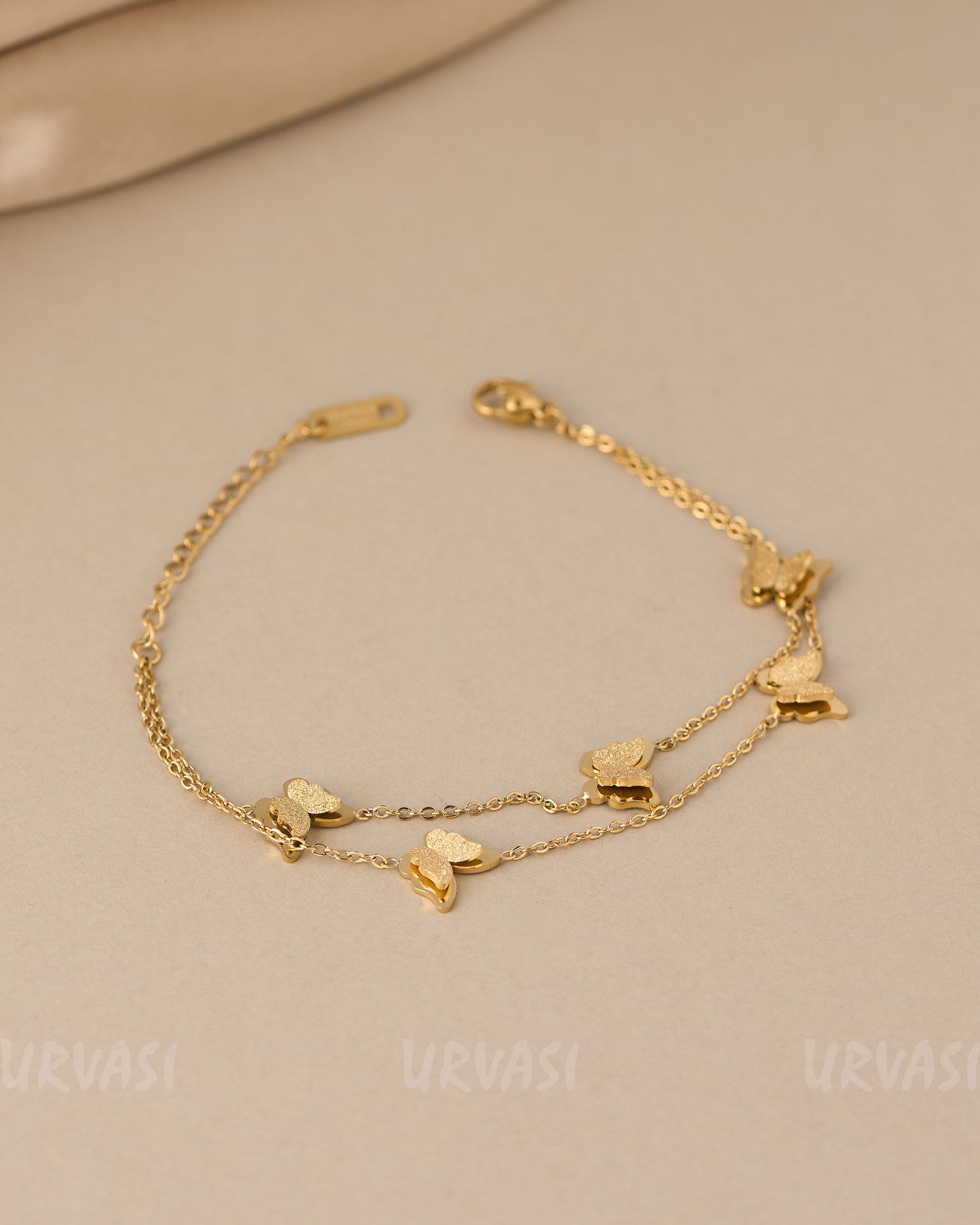 Gold-Toned Two-Layer Butterfly Bracelet BR 20