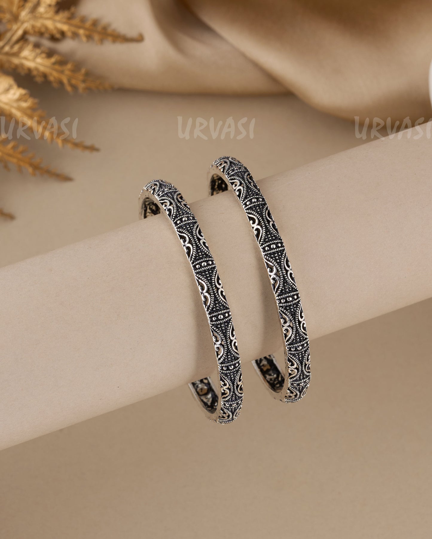 Oxidised Silver Kada Bangles BA 391(set of 2)