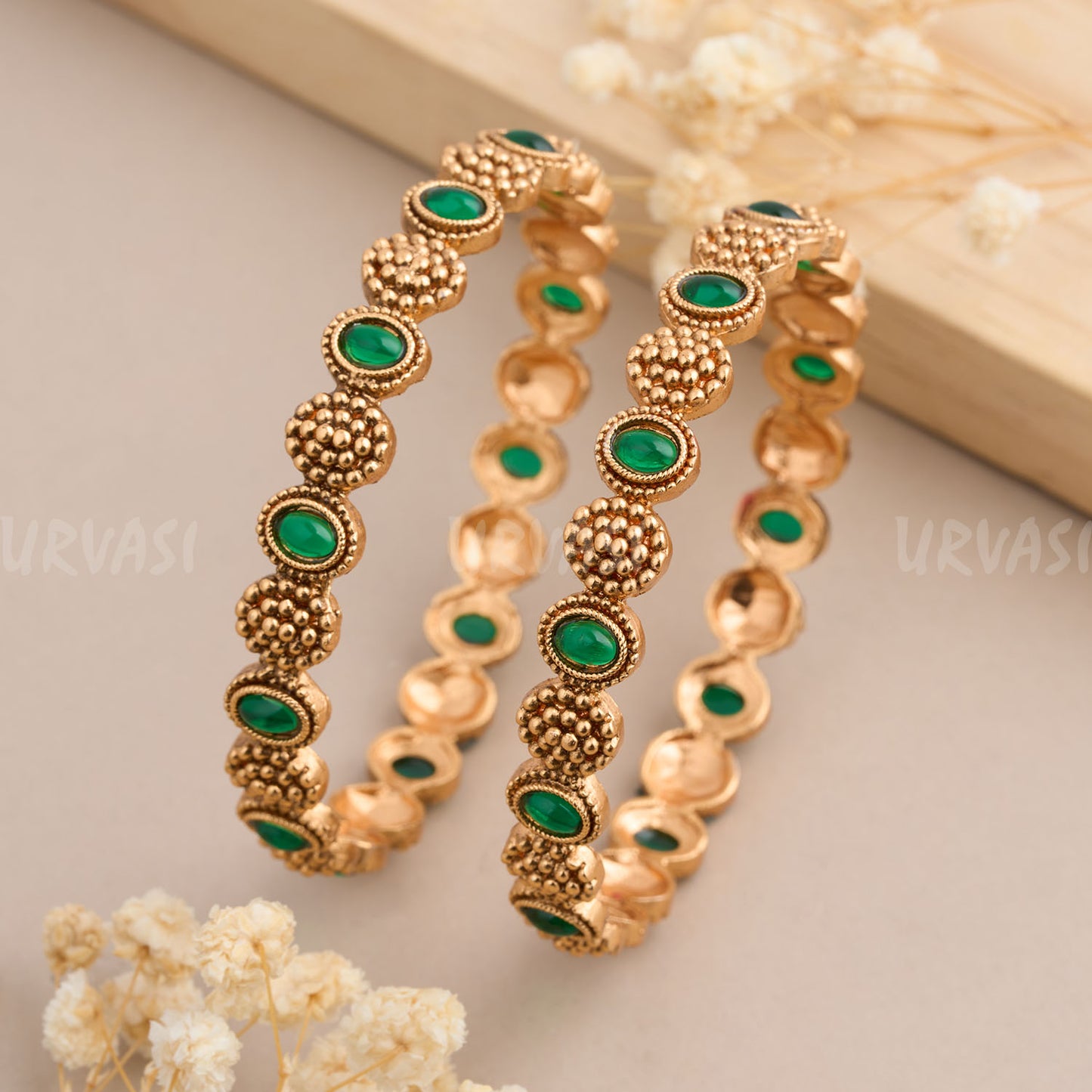 Gold Toned Jazz and Sizzle Bangles BA 35 {Set Of 2}