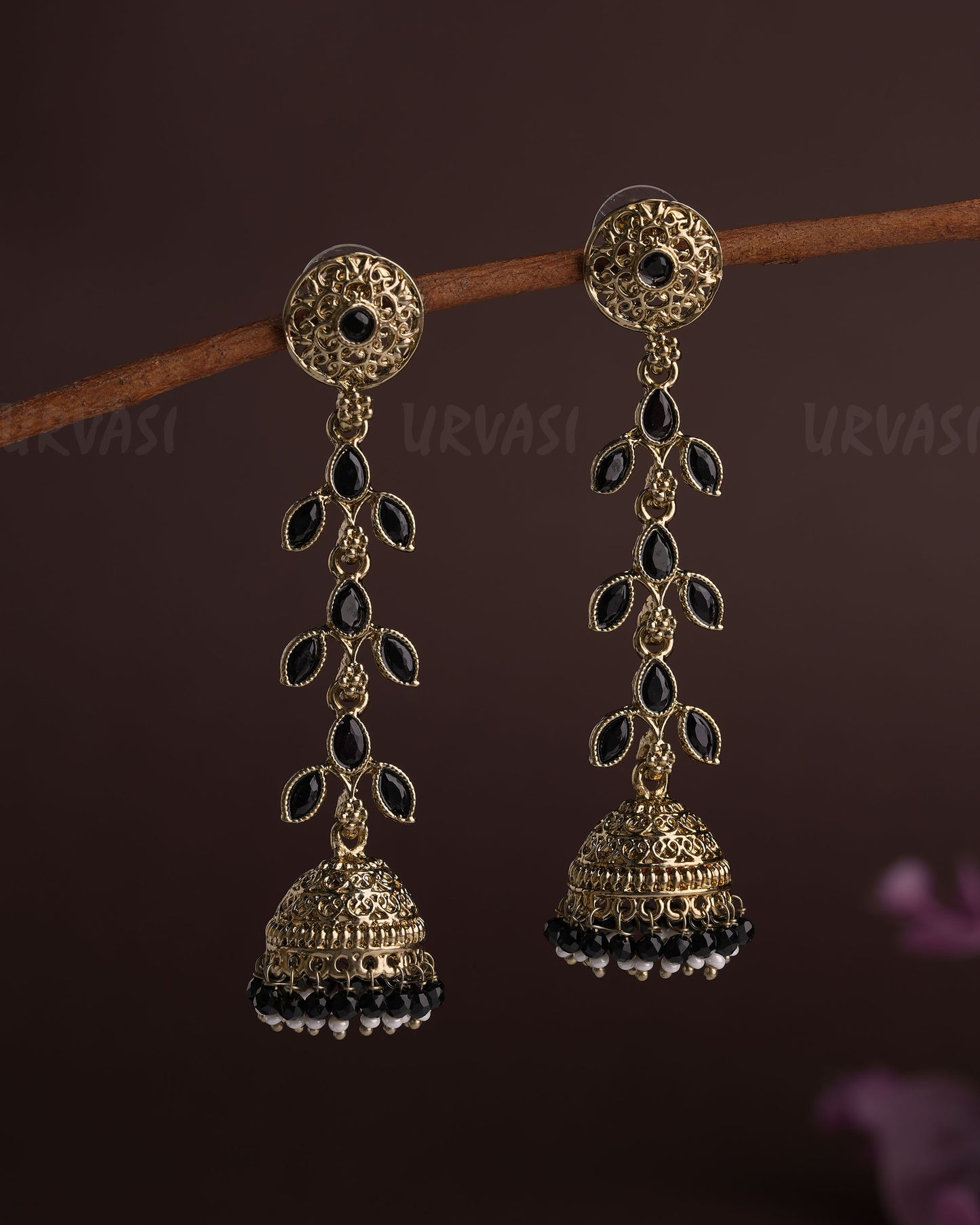Mehendhi Polish Dew-Drop Jhumka Earrings ER 447