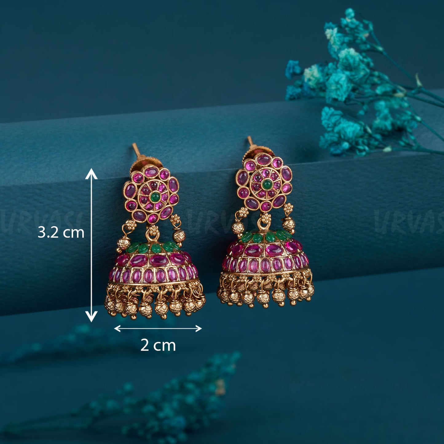 Gold-Polish Antique Jhumka Earrings ER 81