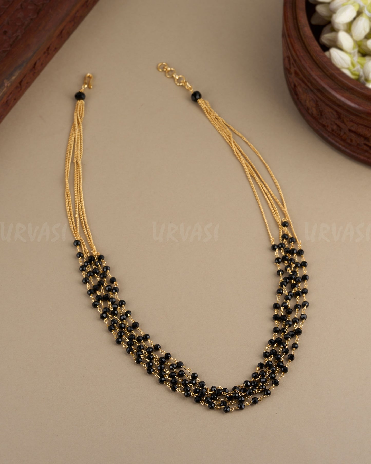 Gold-Toned Multi-Layered Pearl Mala Ma 088