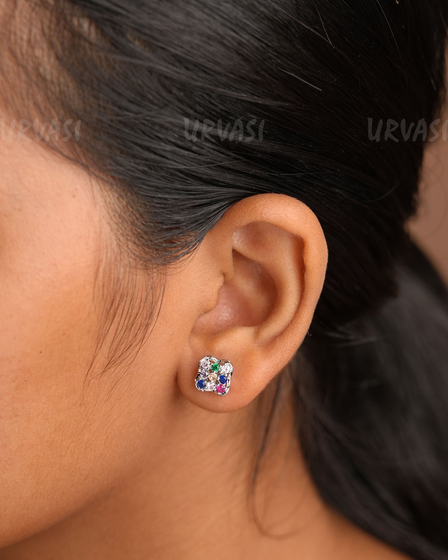 Minimal Multi-Stone Minimal Stud Earrings ER 377