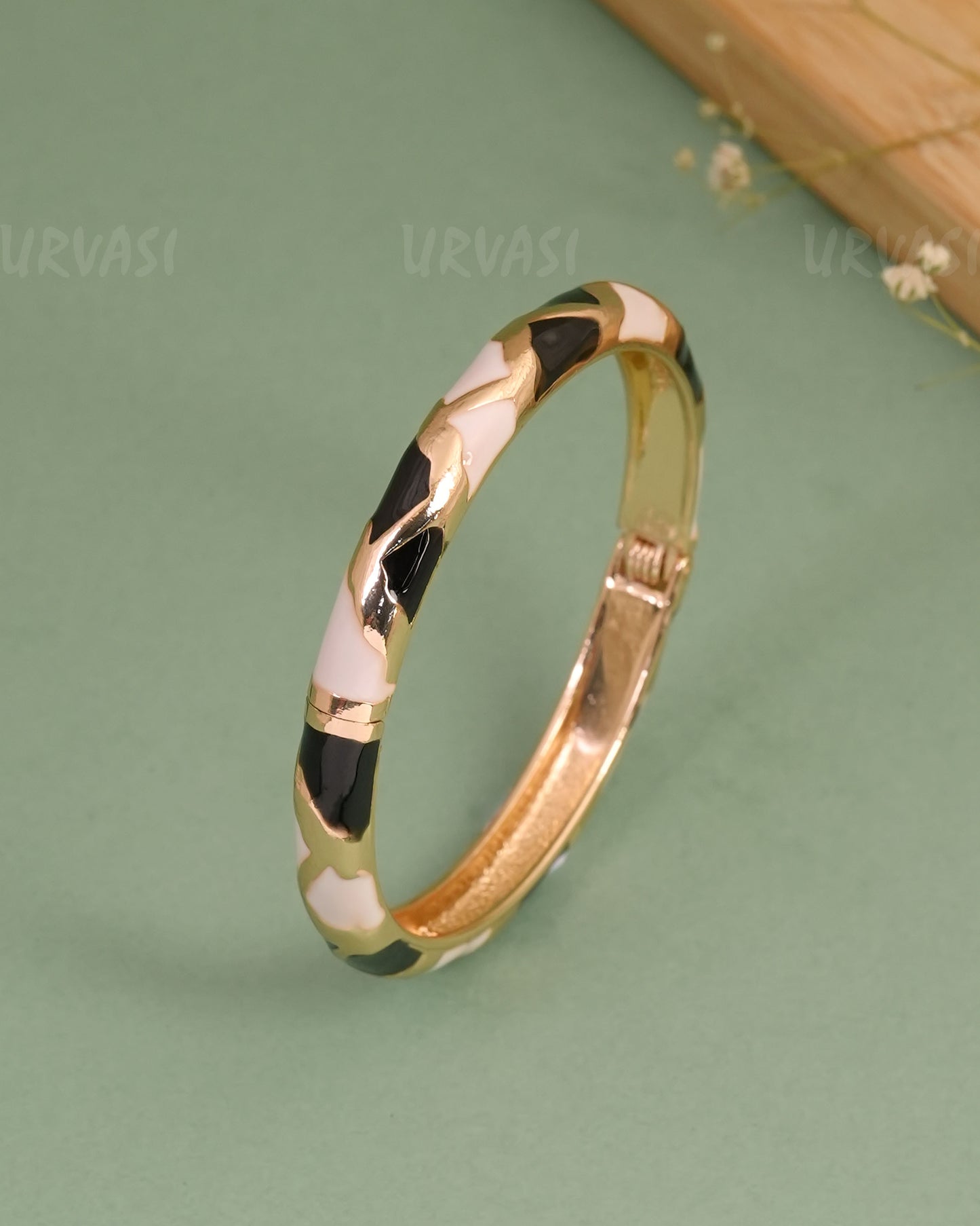 Gold-Enamel Meenakari Cuff Bangles BA 466