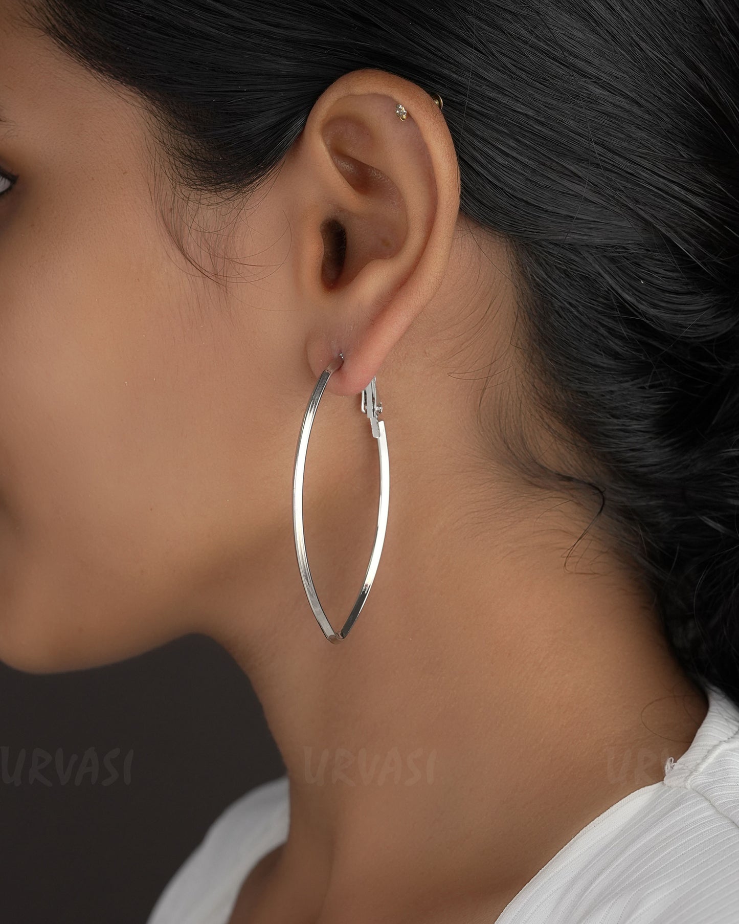 Trendy Three Tone Imported Hoop Earrings ER 540