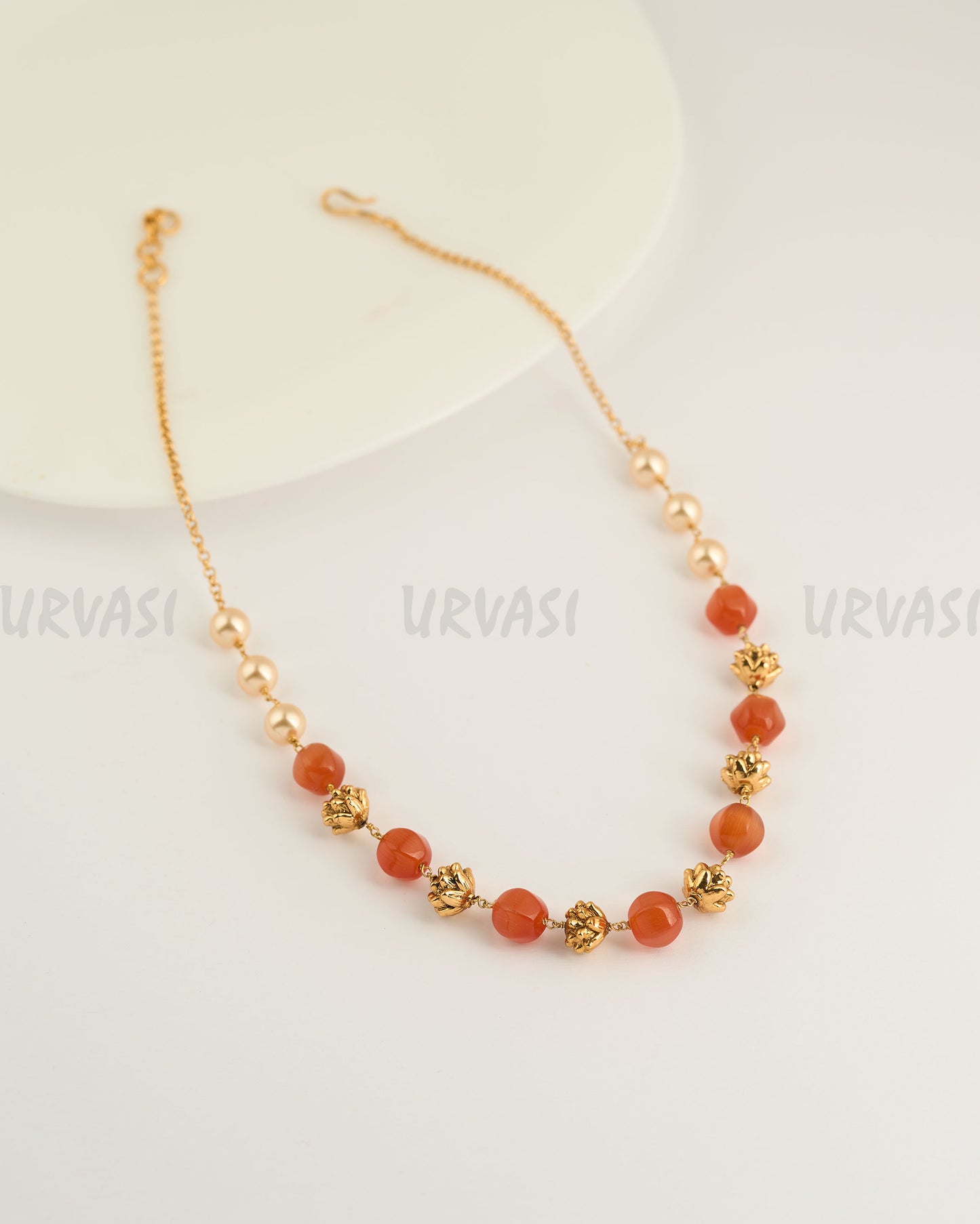 Gold-Toned Pearl-Equisite Mala Ma 077