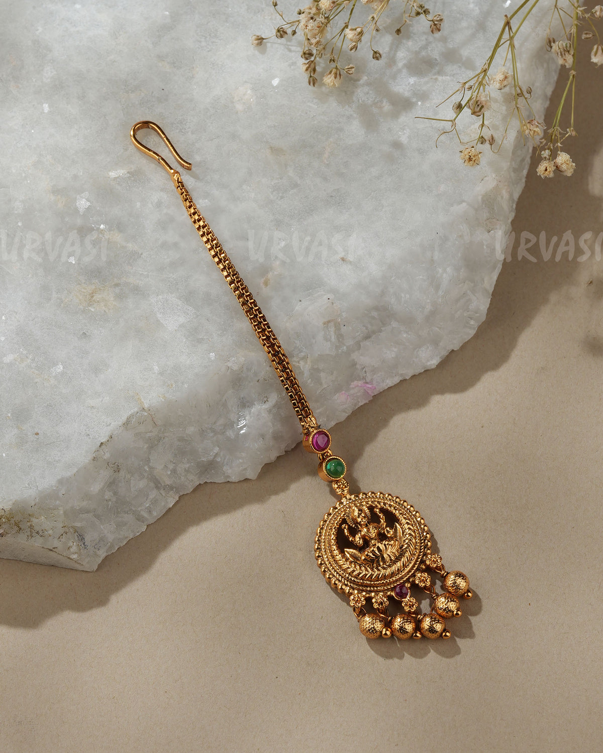 Gold-Toned Traditional Floral Chutty CH 173