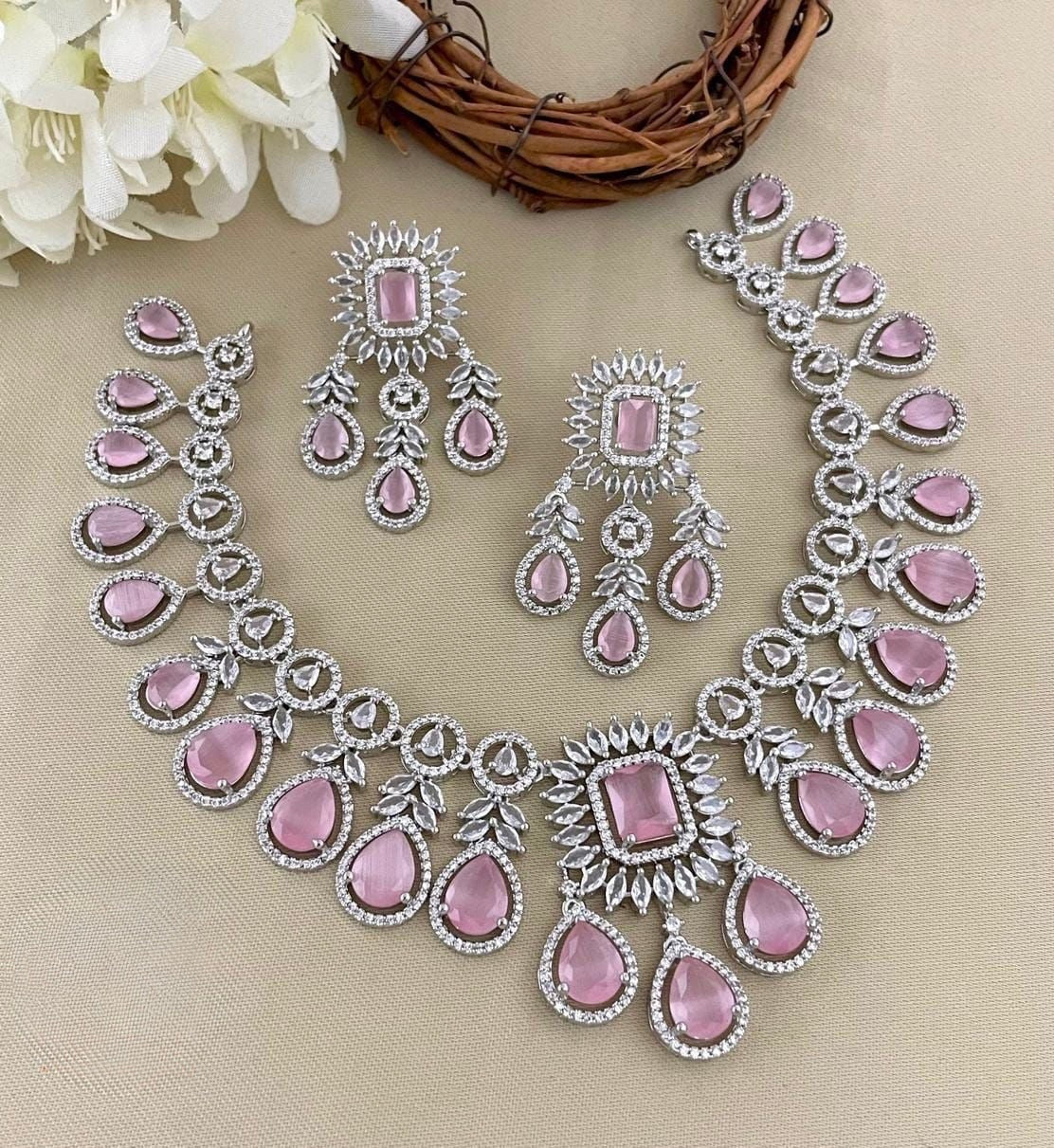 Premium Stone-Studded Cubic Zirconia AD Necklace 1279